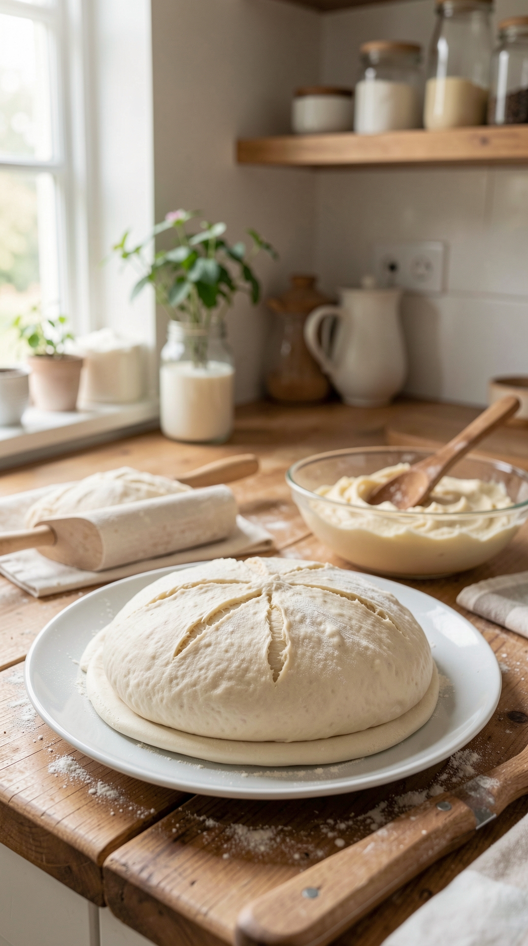Beginner Guide To Yeast Dough For More Reliable Rise featured image showing yeast dough in a real home kitchen