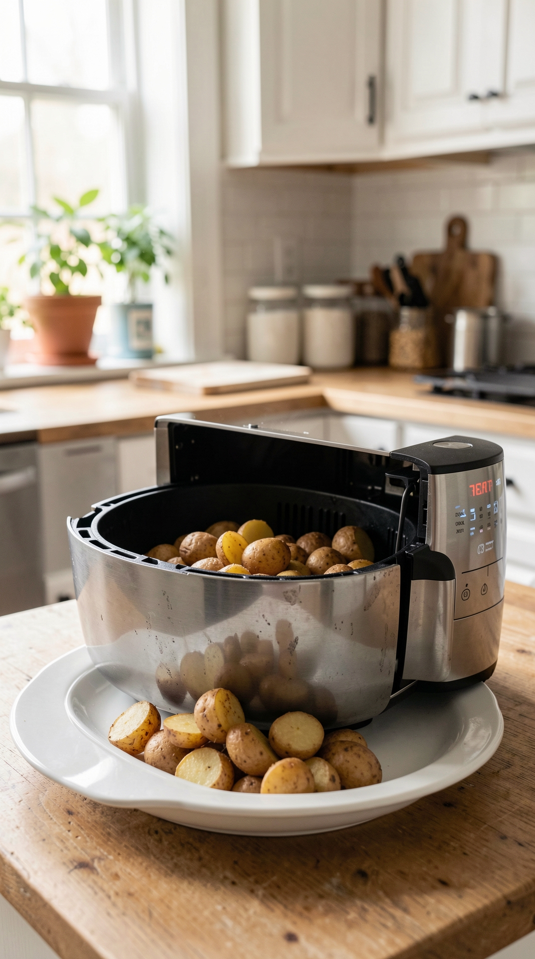 Best Approach To Air Frying Potatoes For Less Guesswork featured image showing air frying potatoes in a real home kitchen