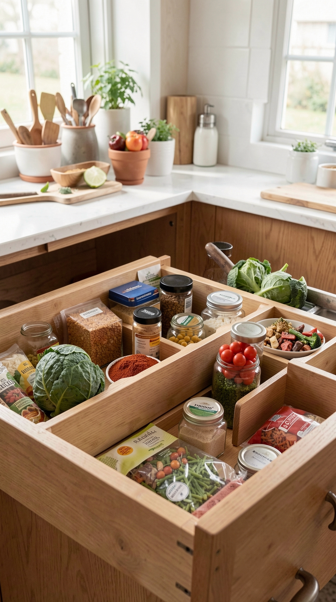 Best Layout For Spice Drawers For Faster Prep featured image showing spice drawers in a real home kitchen