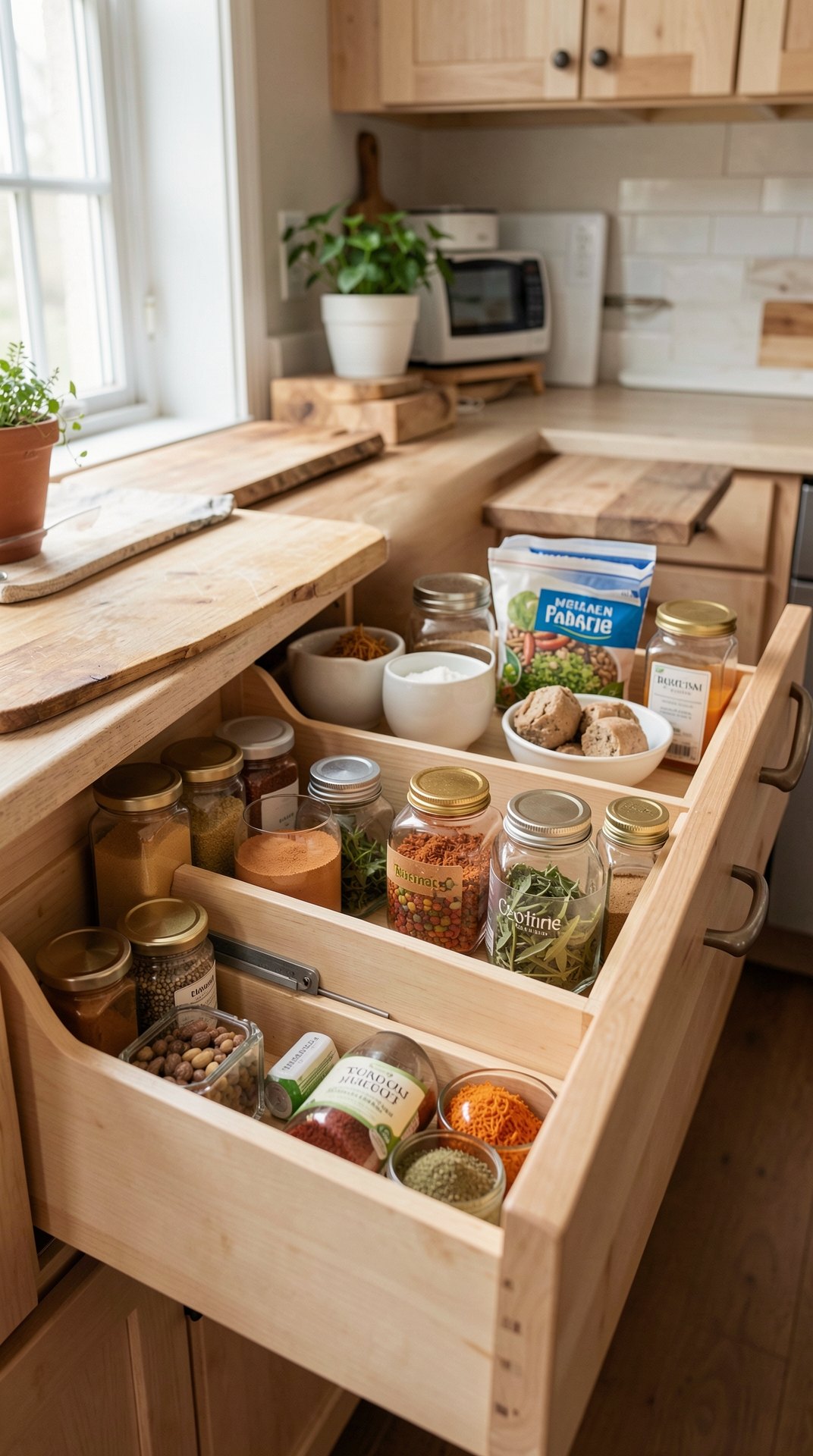 Best Layout For Spice Drawers For Faster Prep featured image showing spice drawers in a real home kitchen
