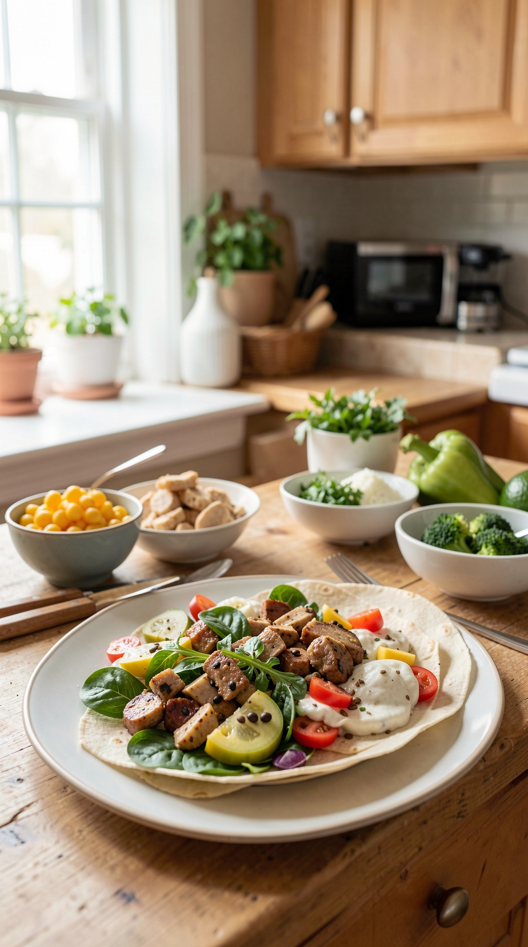Best Way To Organize Balanced Plates For Easier Leftovers featured image showing balanced plates in a real home kitchen
