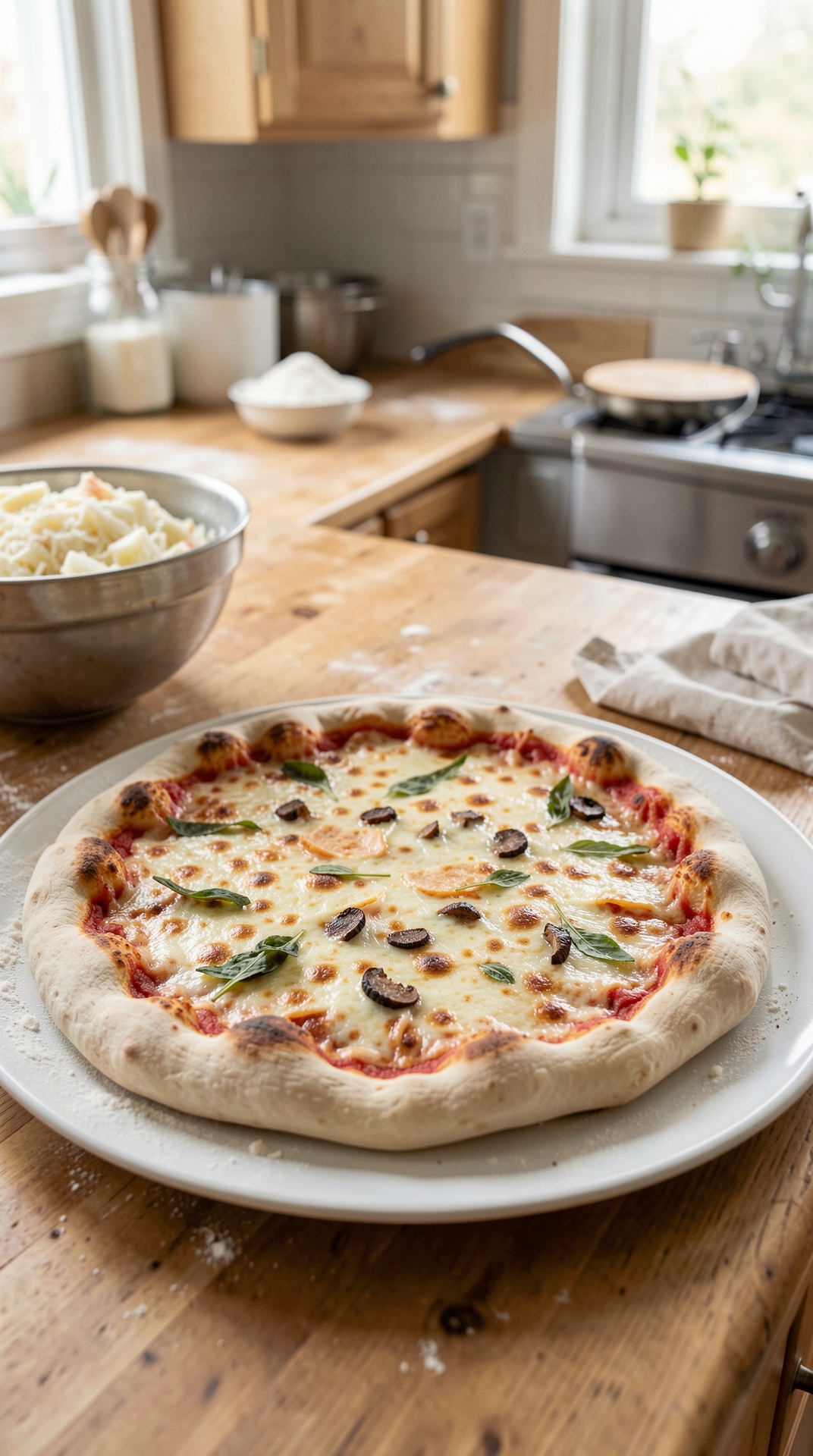 Common Problems With Pizza Dough For Even Browning featured image showing pizza dough in a real home kitchen
