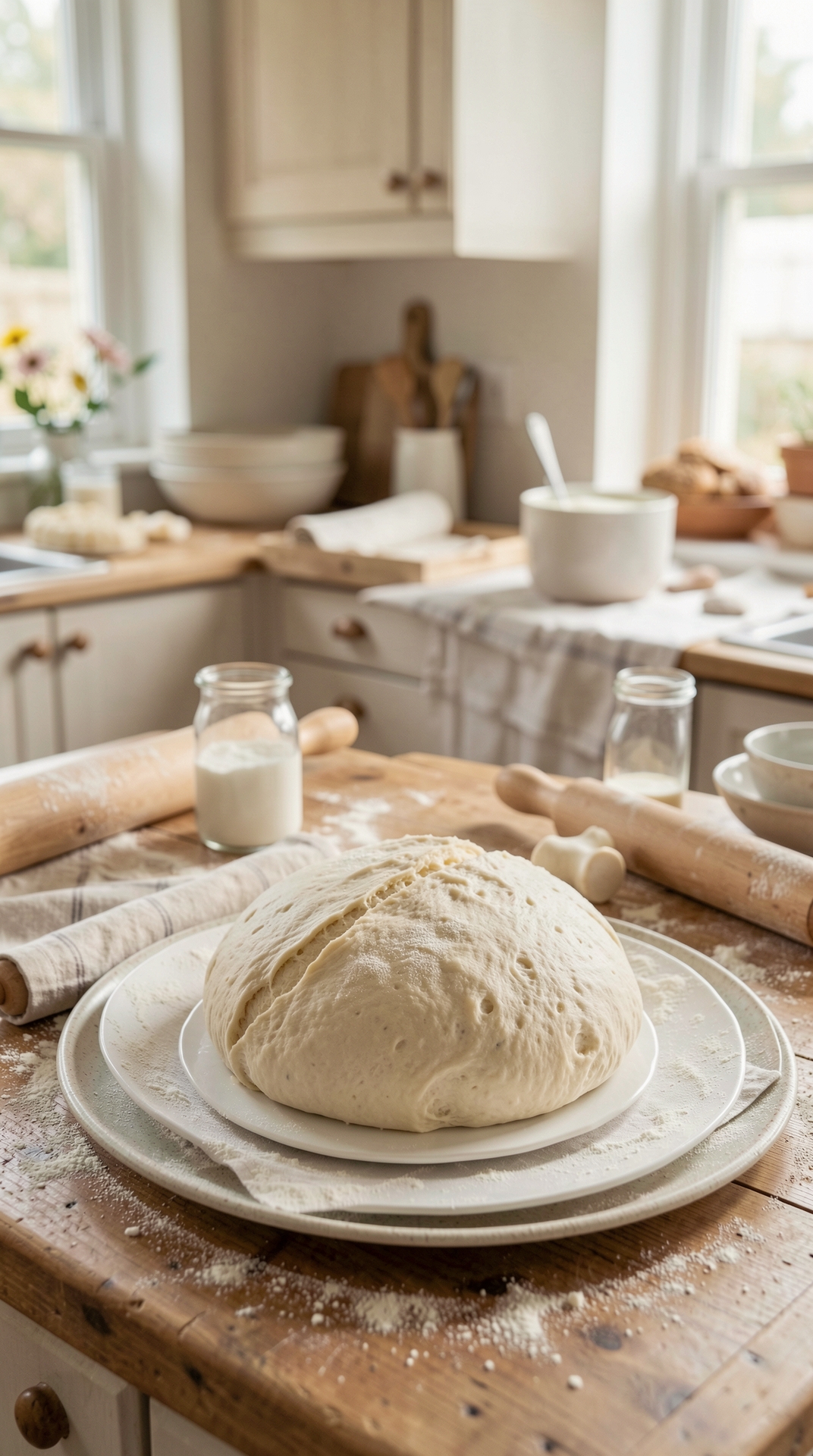 Common Problems With Yeast Dough For Better Texture featured image showing yeast dough in a real home kitchen