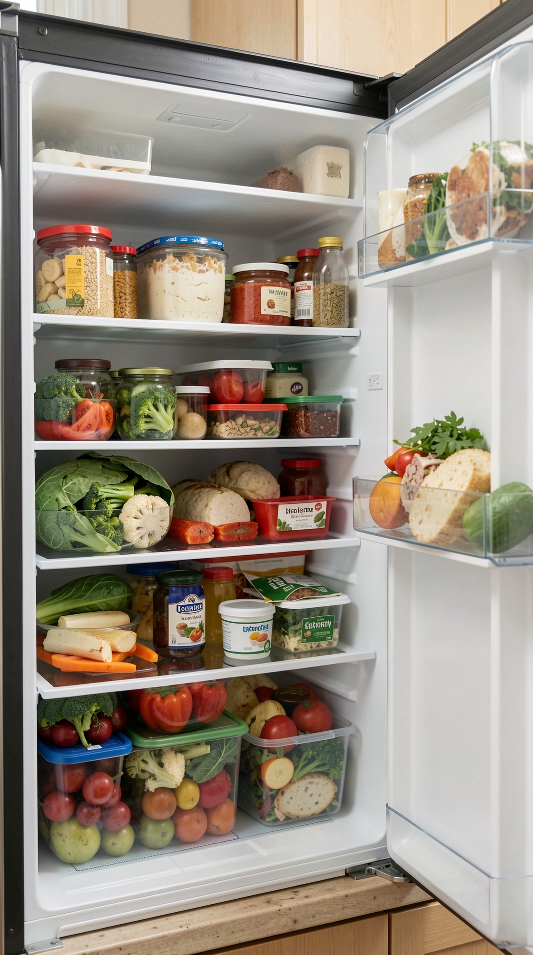 Easy Ways To Improve Fridge Storage For Less Food Waste featured image showing fridge storage in a real home kitchen