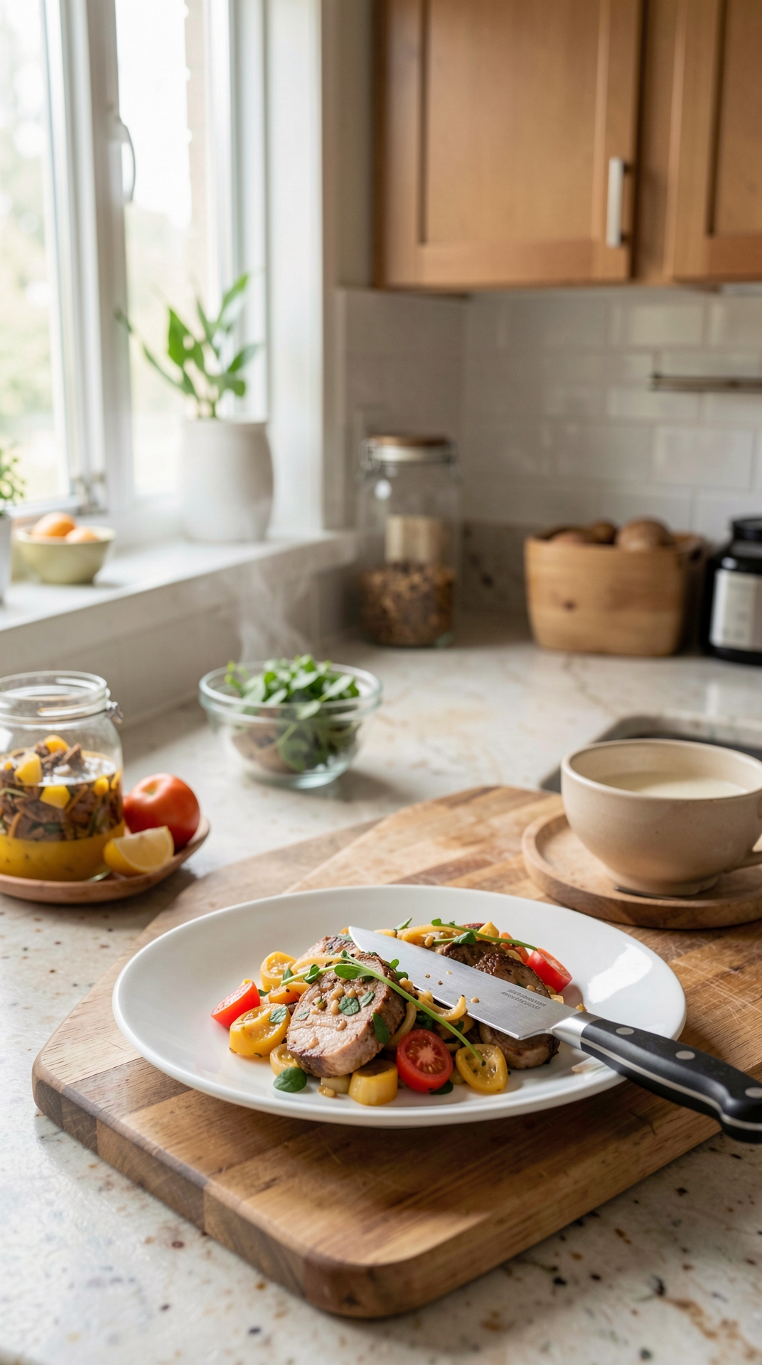 Easy Ways To Improve Knife Setup For Simpler Cleanup featured image showing knife setup in a real home kitchen