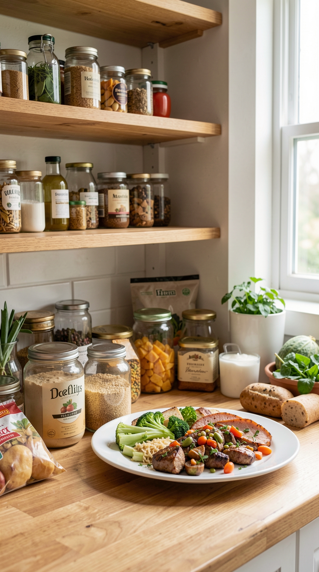 Easy Ways To Improve Pantry Zones For Less Food Waste featured image showing pantry zones in a real home kitchen