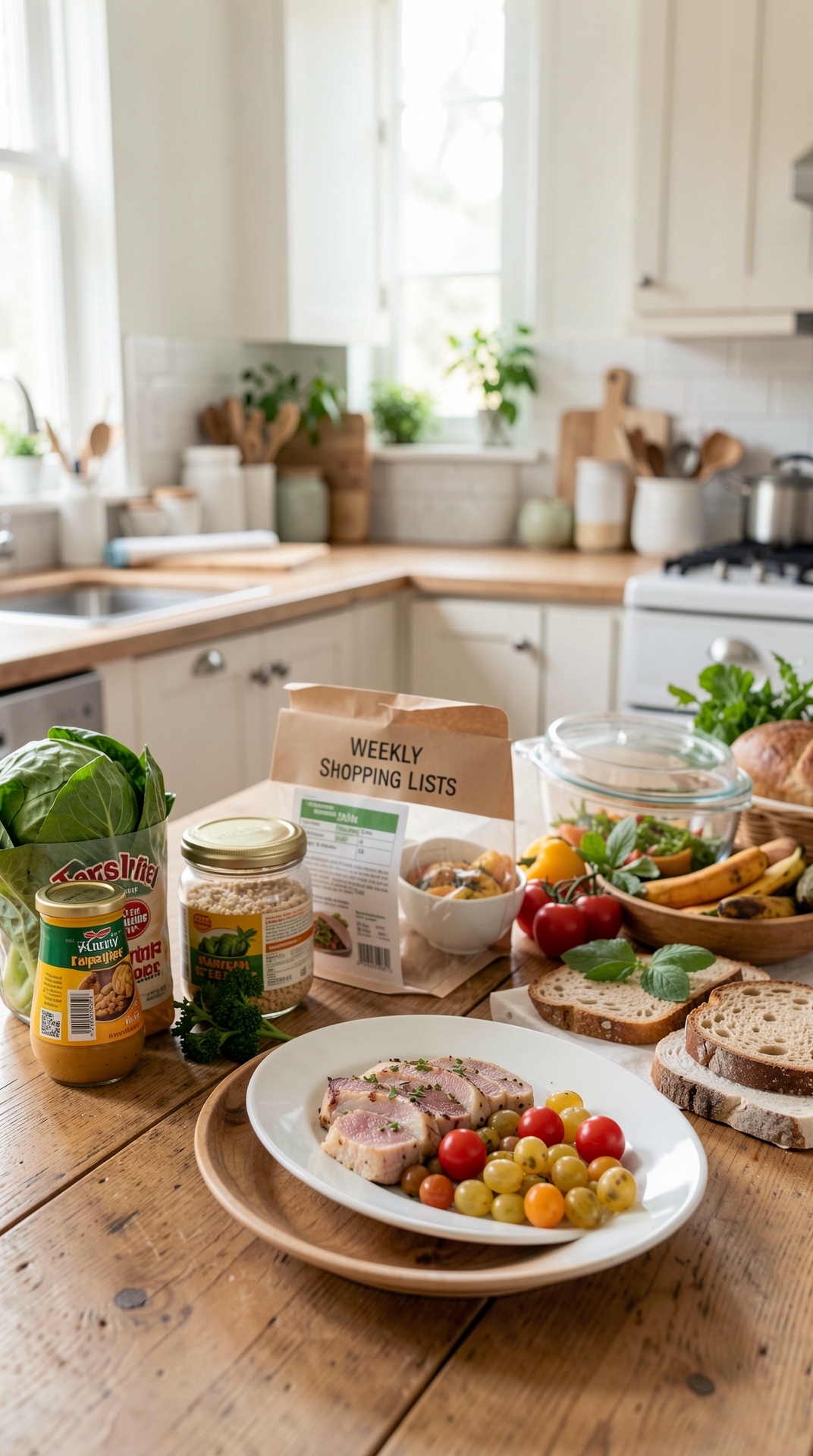 Easy Ways To Improve Weekly Shopping Lists For Less Food Waste featured image showing weekly shopping lists in a real home kitchen