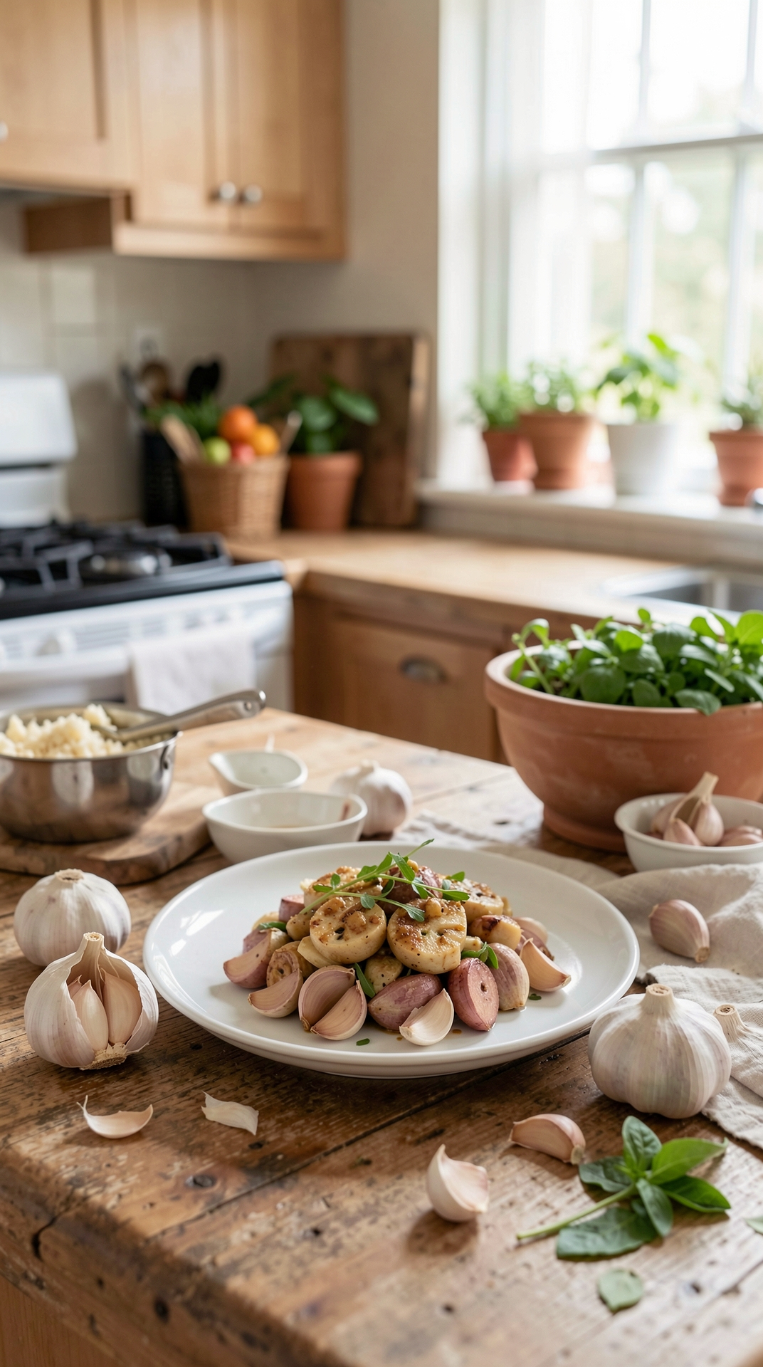 How To Choose Garlic For Safer Food Handling featured image showing garlic in a real home kitchen