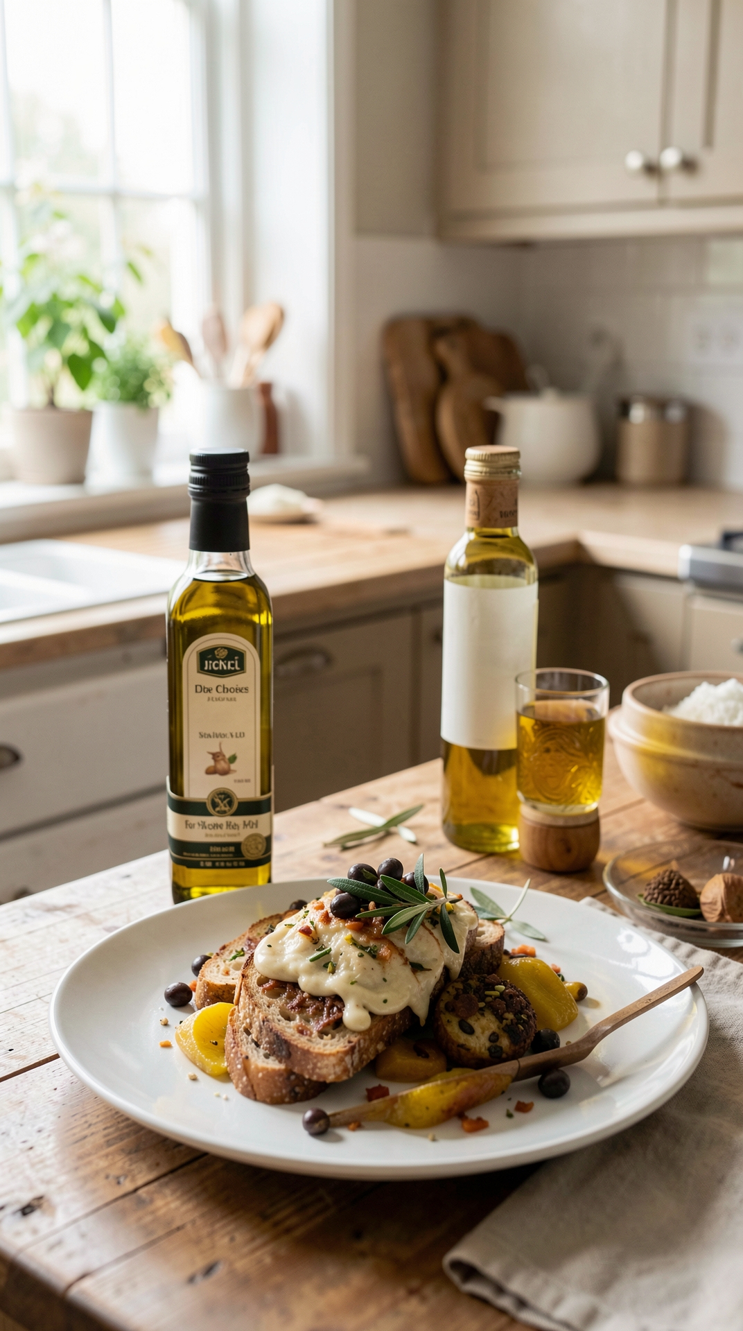 How To Choose Olive Oil For Stronger Flavor featured image showing olive oil in a real home kitchen