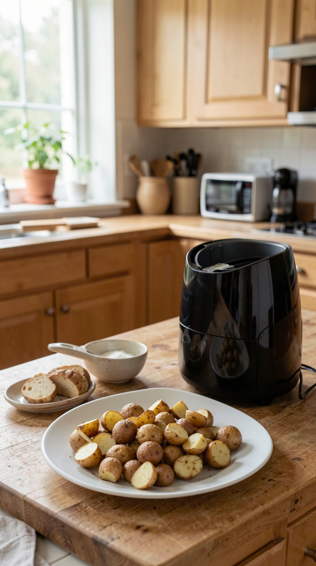 How To Fix Air Frying Potatoes For Consistent Doneness featured image showing air frying potatoes in a real home kitchen