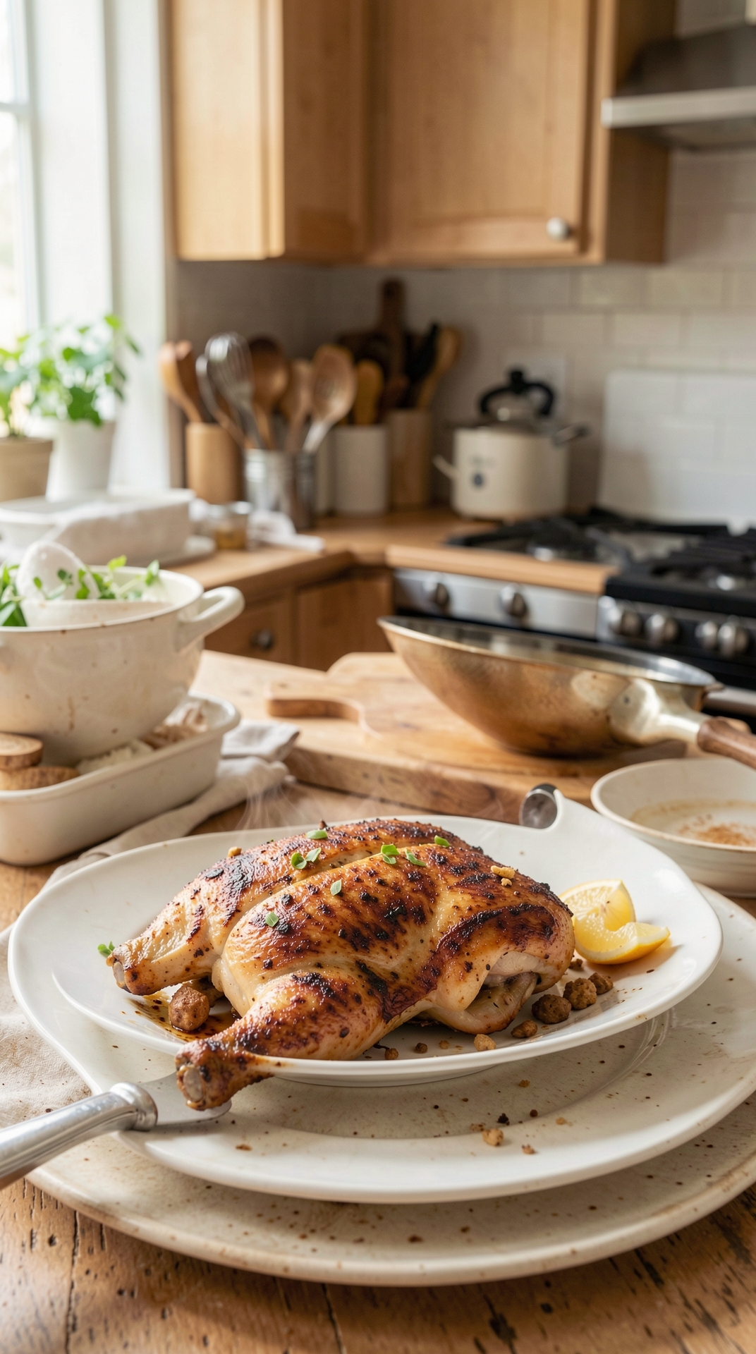 How To Fix Pan-Searing Chicken For Better Browning featured image showing pan-searing chicken in a real home kitchen