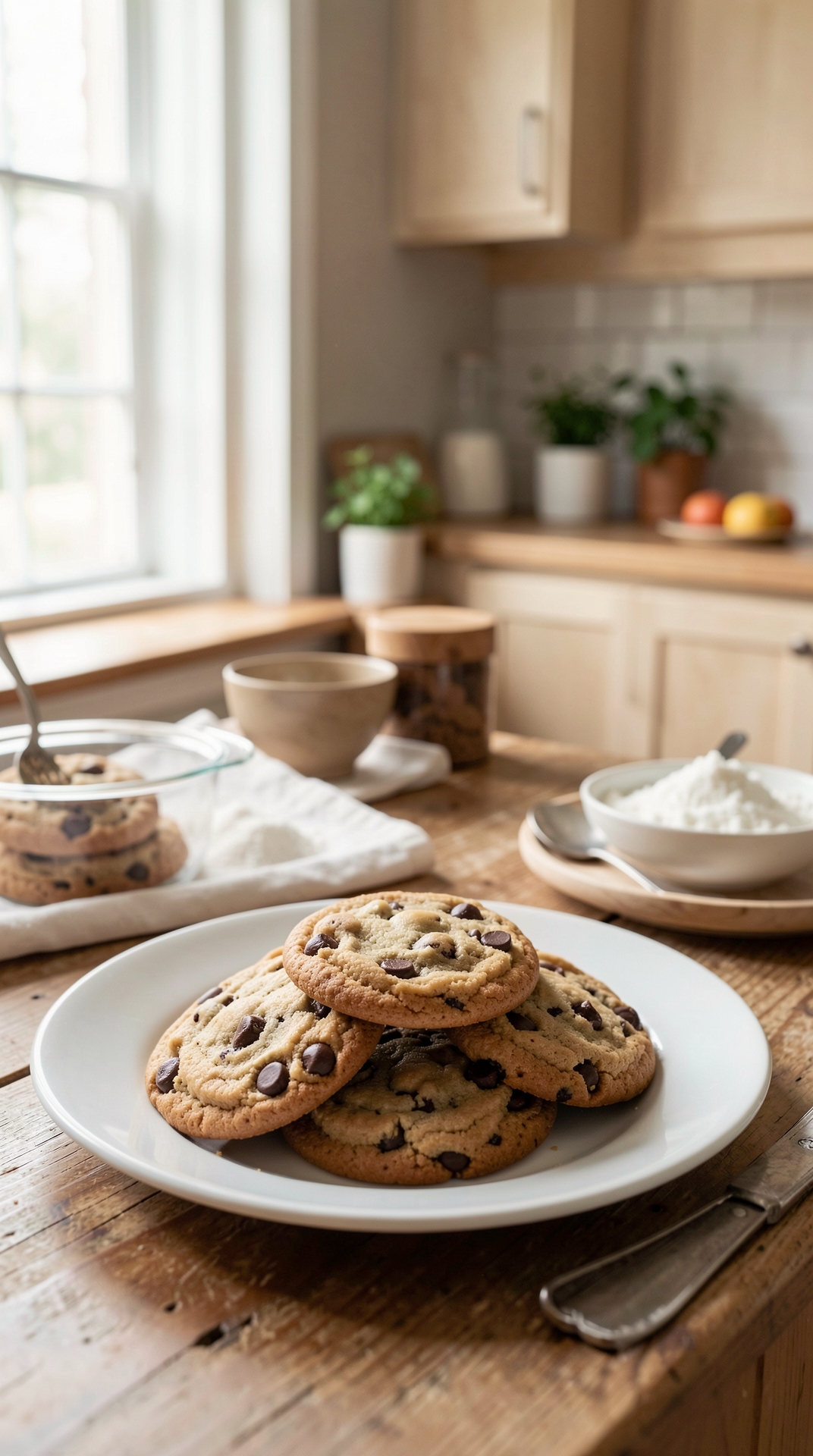 How To Improve Cookies For Better Texture featured image showing cookies in a real home kitchen