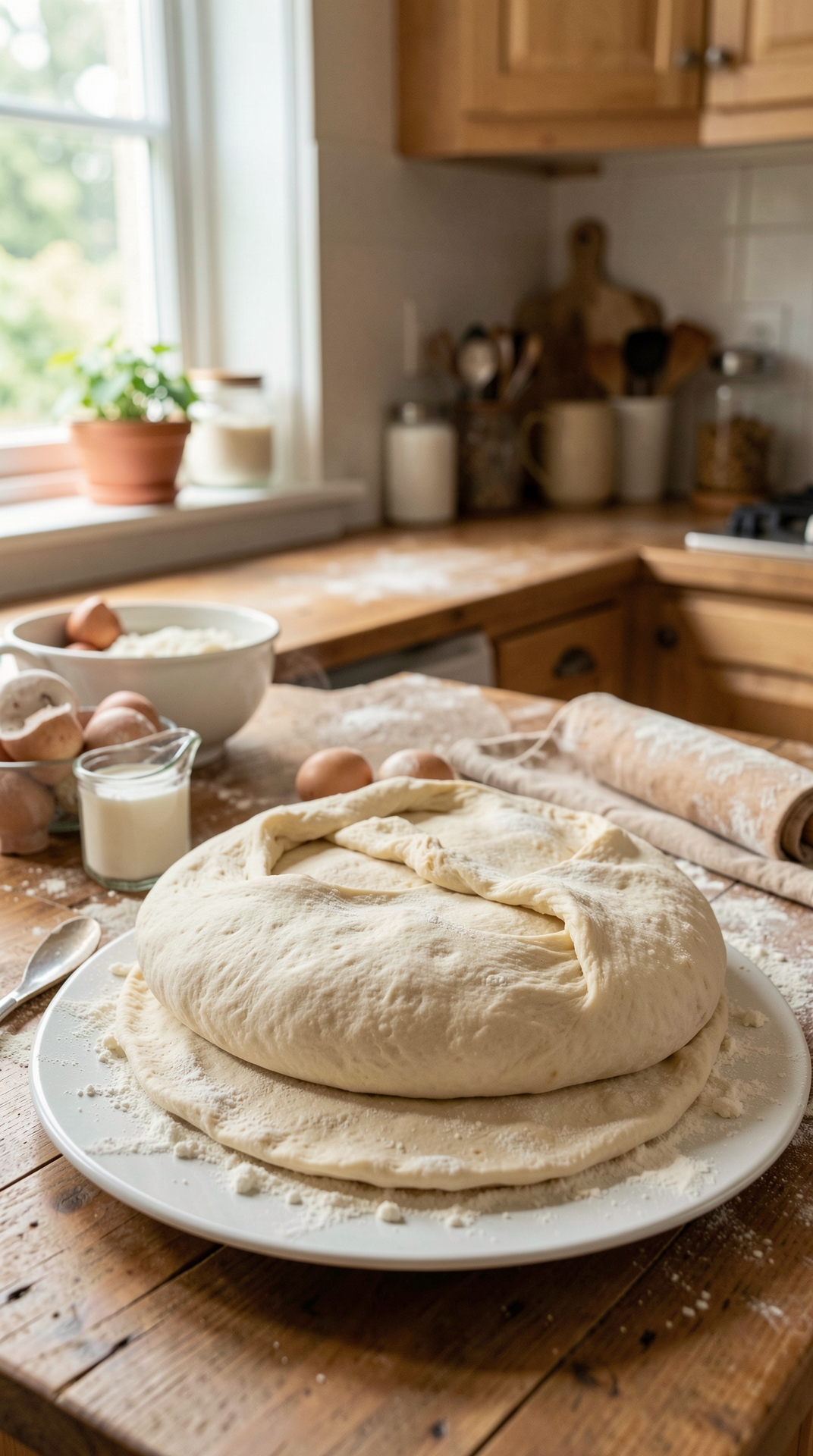 How To Improve Pizza Dough For Better Texture featured image showing pizza dough in a real home kitchen