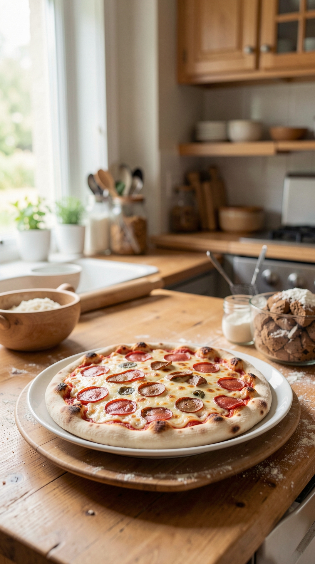 How To Improve Pizza Dough For Better Texture featured image showing pizza dough in a real home kitchen