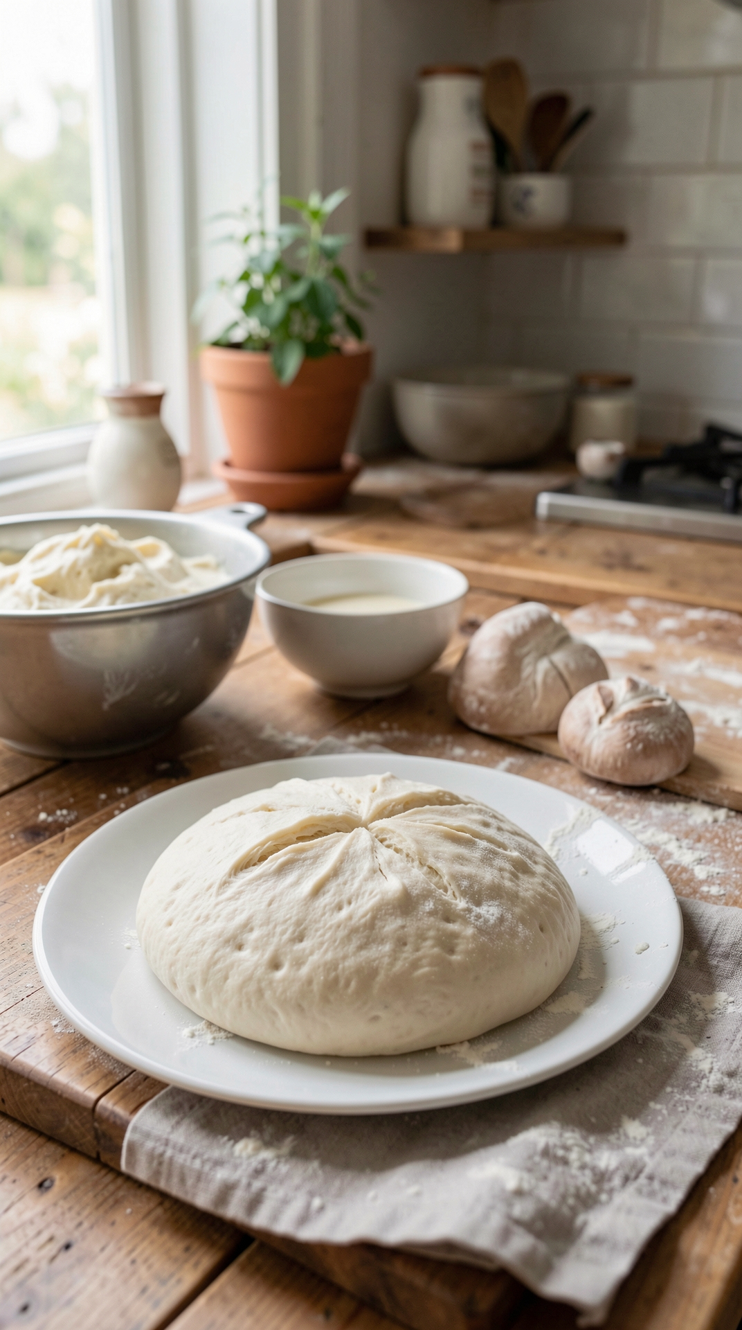 How To Improve Yeast Dough For Better Texture featured image showing yeast dough in a real home kitchen