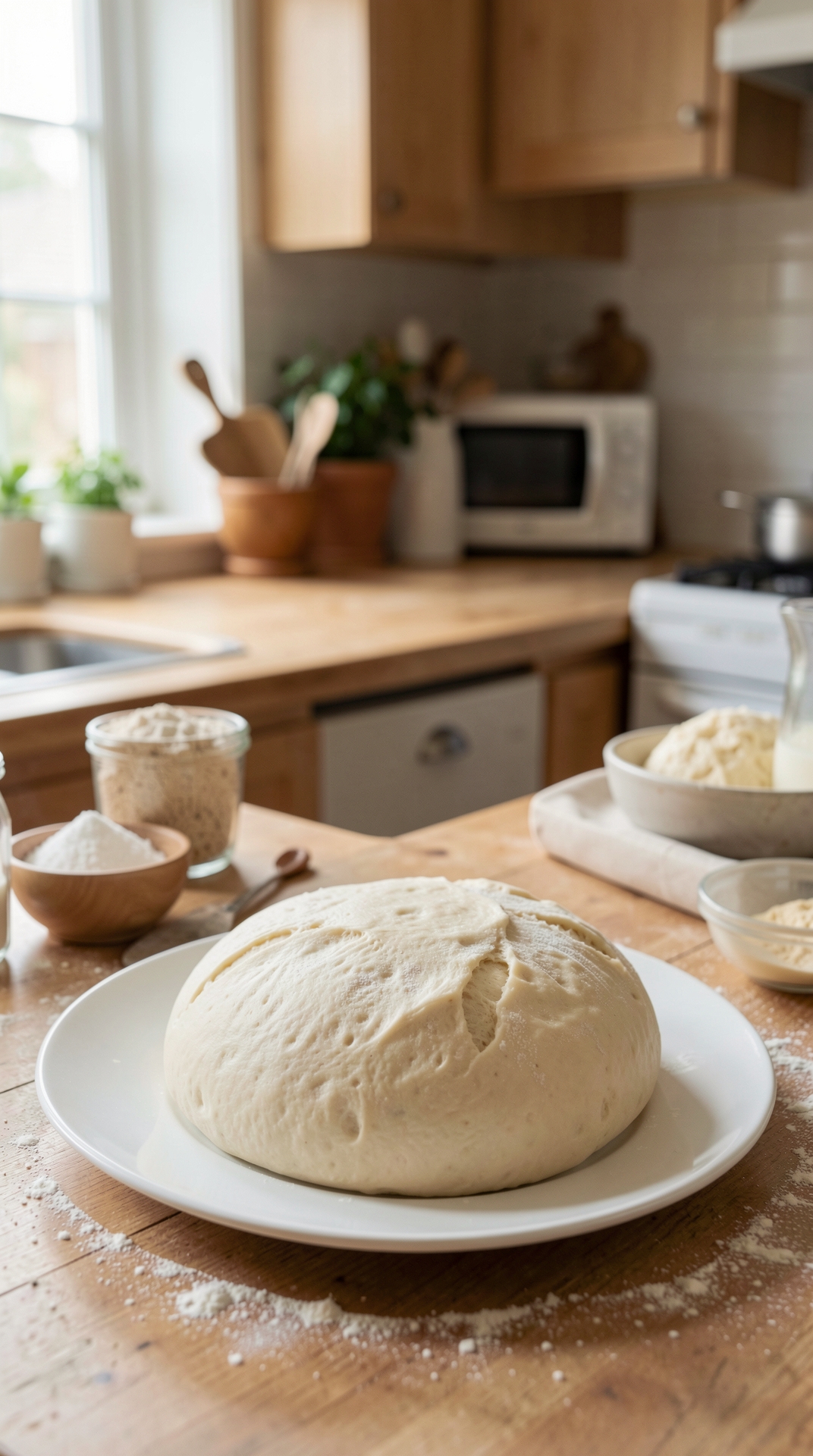 How To Improve Yeast Dough For Better Texture featured image showing yeast dough in a real home kitchen