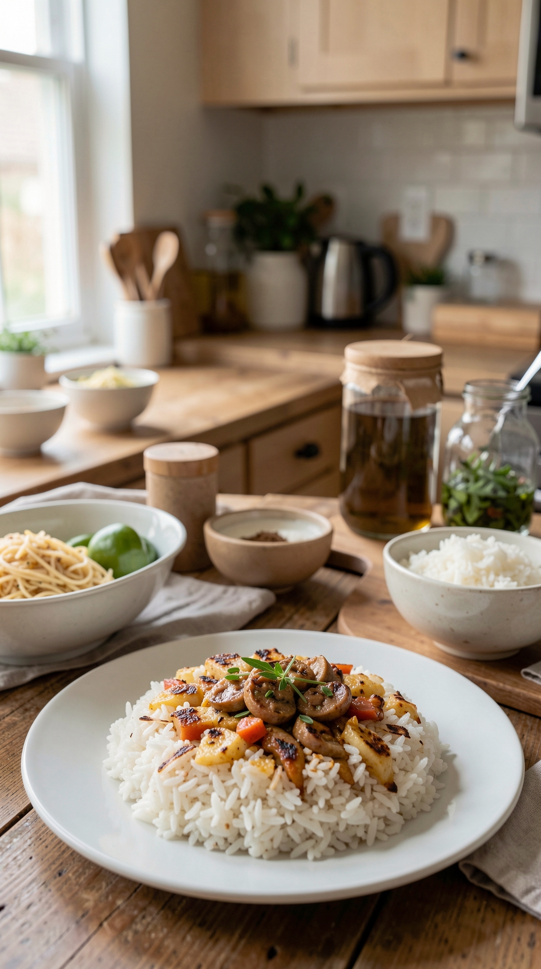 How To Master Cooking Rice For Better Browning featured image showing cooking rice in a real home kitchen