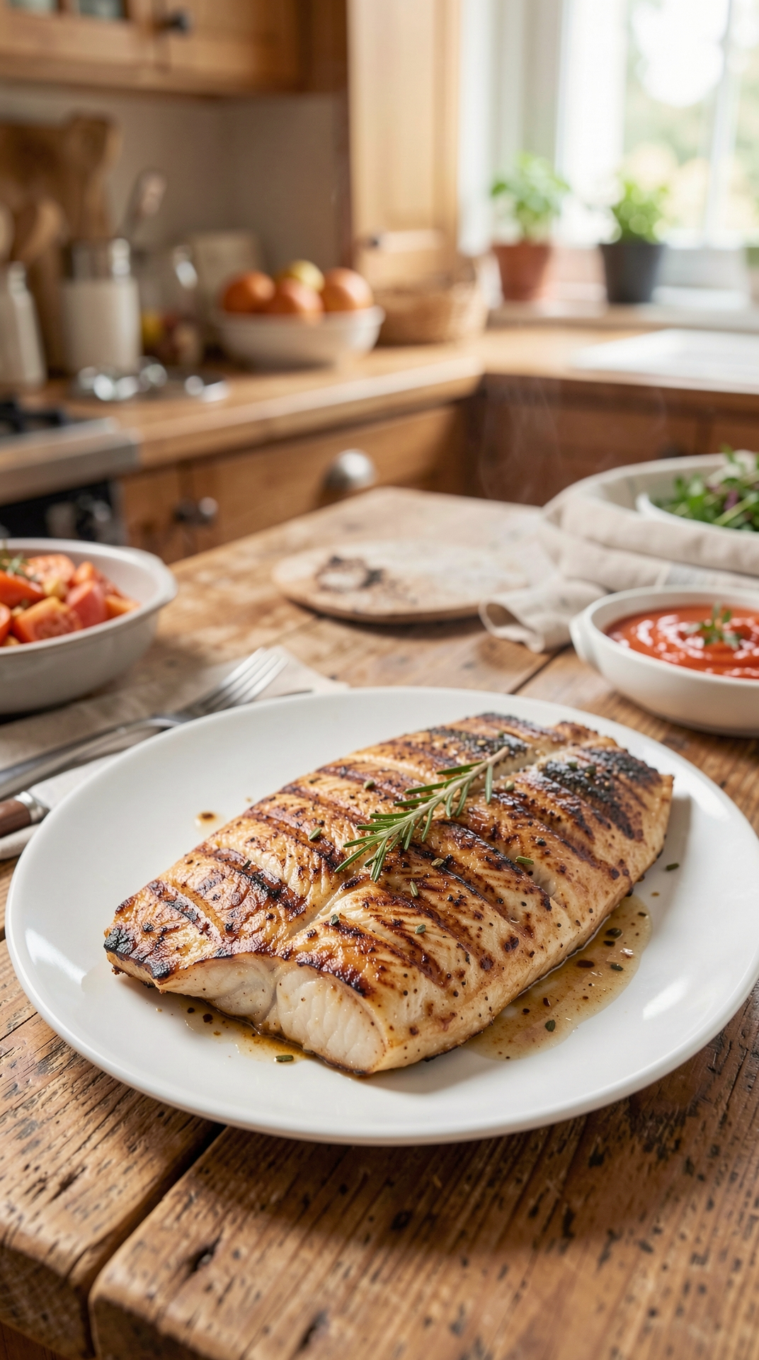 How To Master Grilling Fish For Better Browning featured image showing grilling fish in a real home kitchen