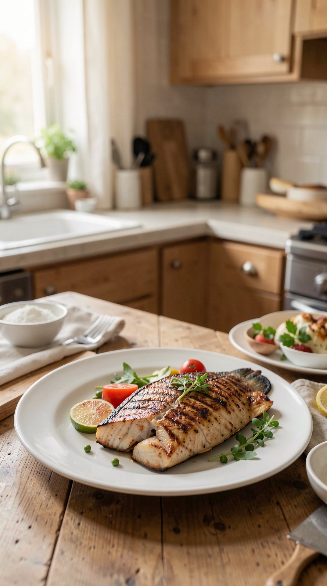 How To Master Grilling Fish For Better Browning featured image showing grilling fish in a real home kitchen