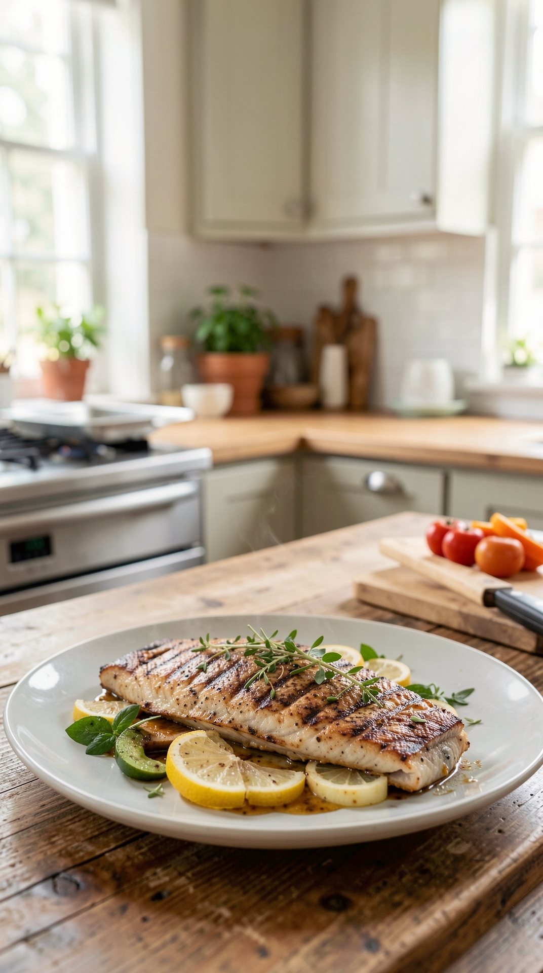 How To Master Grilling Fish For More Flavor Development featured image showing grilling fish in a real home kitchen