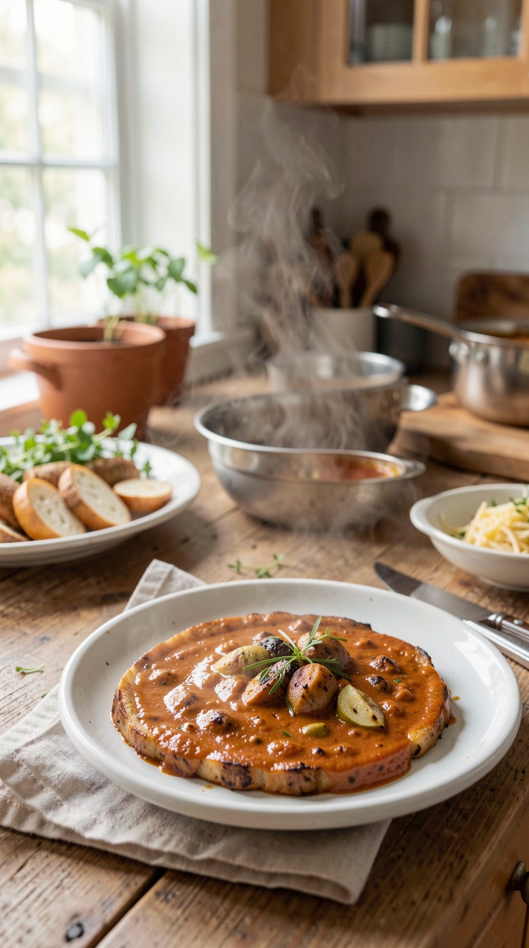 How To Master Simmering Sauces For More Flavor Development featured image showing simmering sauces in a real home kitchen