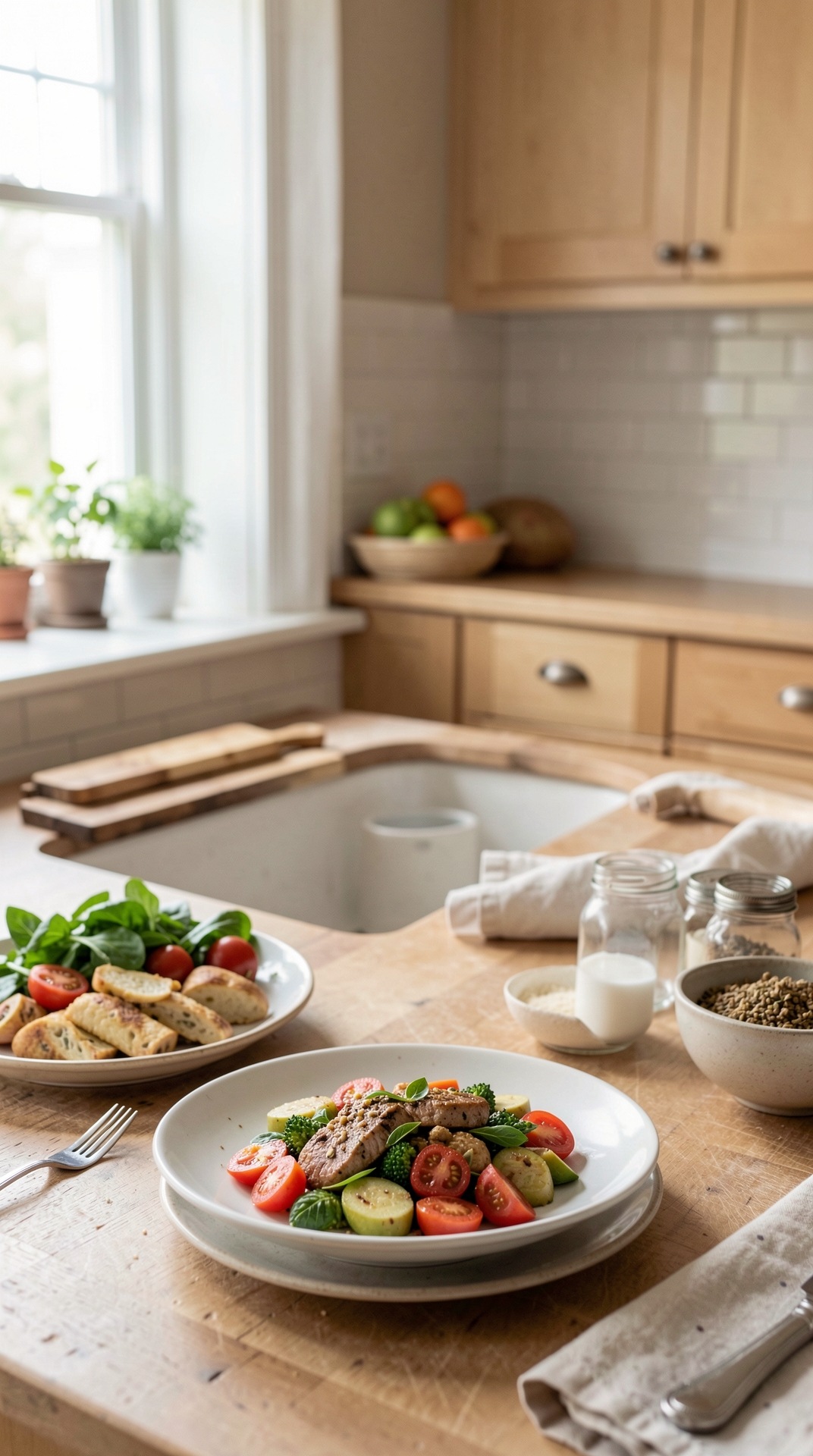 How To Plan Balanced Plates For Less Stress On Weeknights featured image showing balanced plates in a real home kitchen
