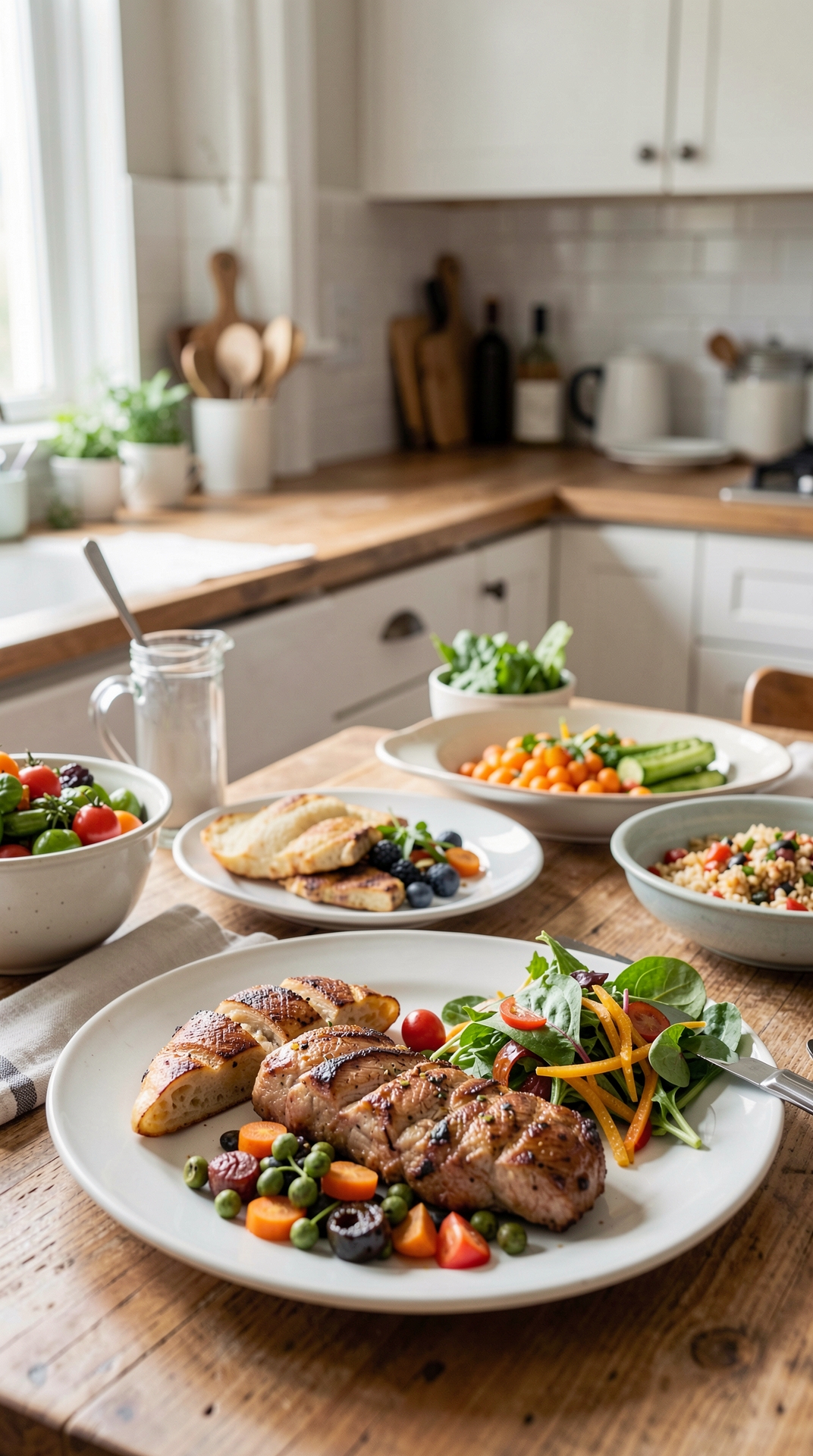 How To Plan Balanced Plates For More Variety At Dinner featured image showing balanced plates in a real home kitchen
