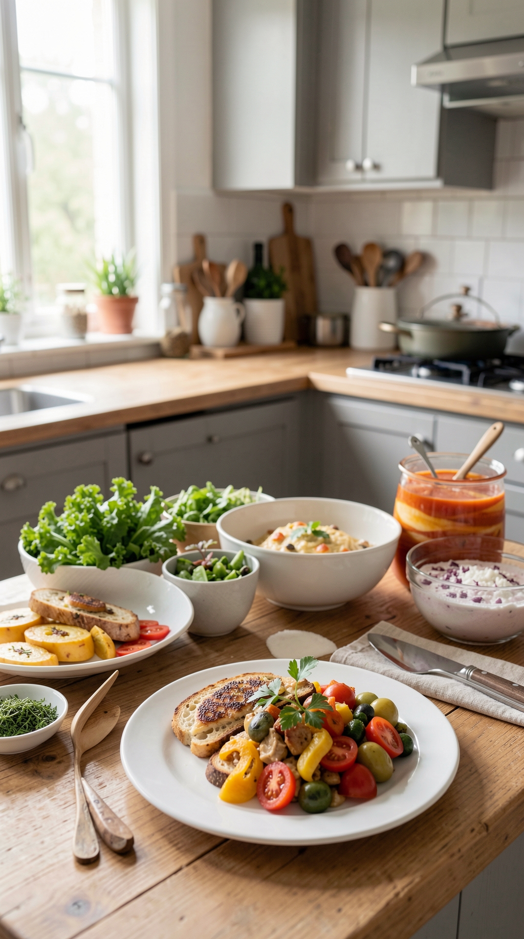 How To Plan Batch Cooking For More Variety At Dinner featured image showing batch cooking in a real home kitchen