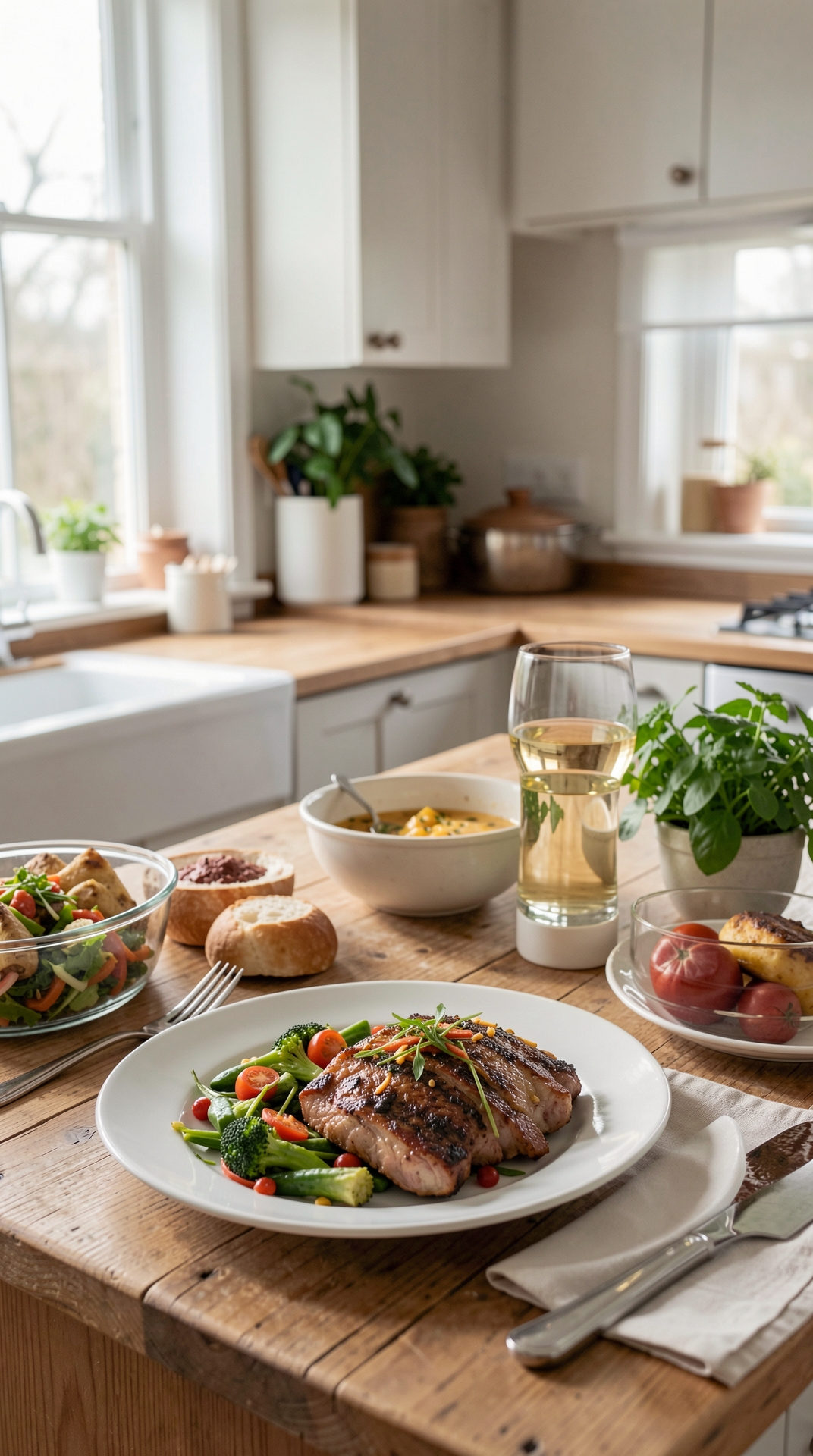 How To Plan Family Dinners For More Variety At Dinner featured image showing family dinners in a real home kitchen