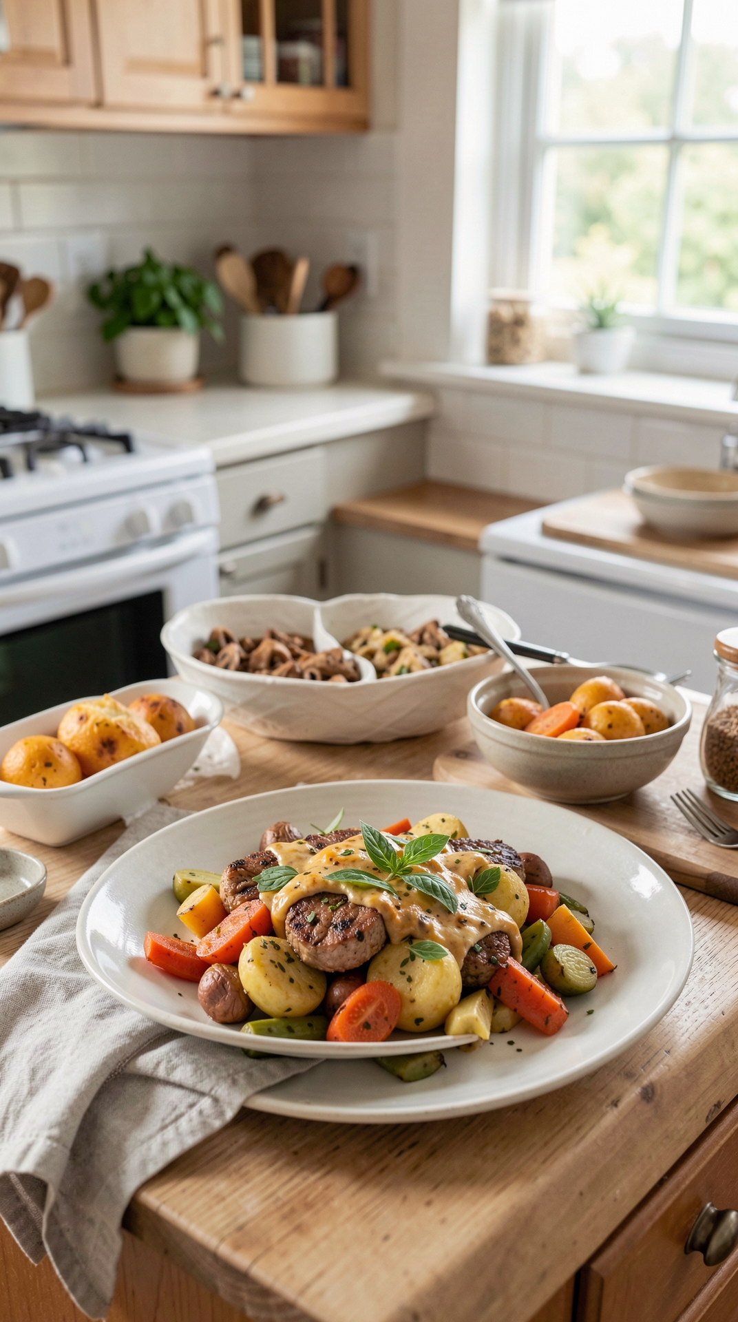 How To Plan One-Pan Suppers For Less Stress On Weeknights featured image showing one-pan suppers in a real home kitchen