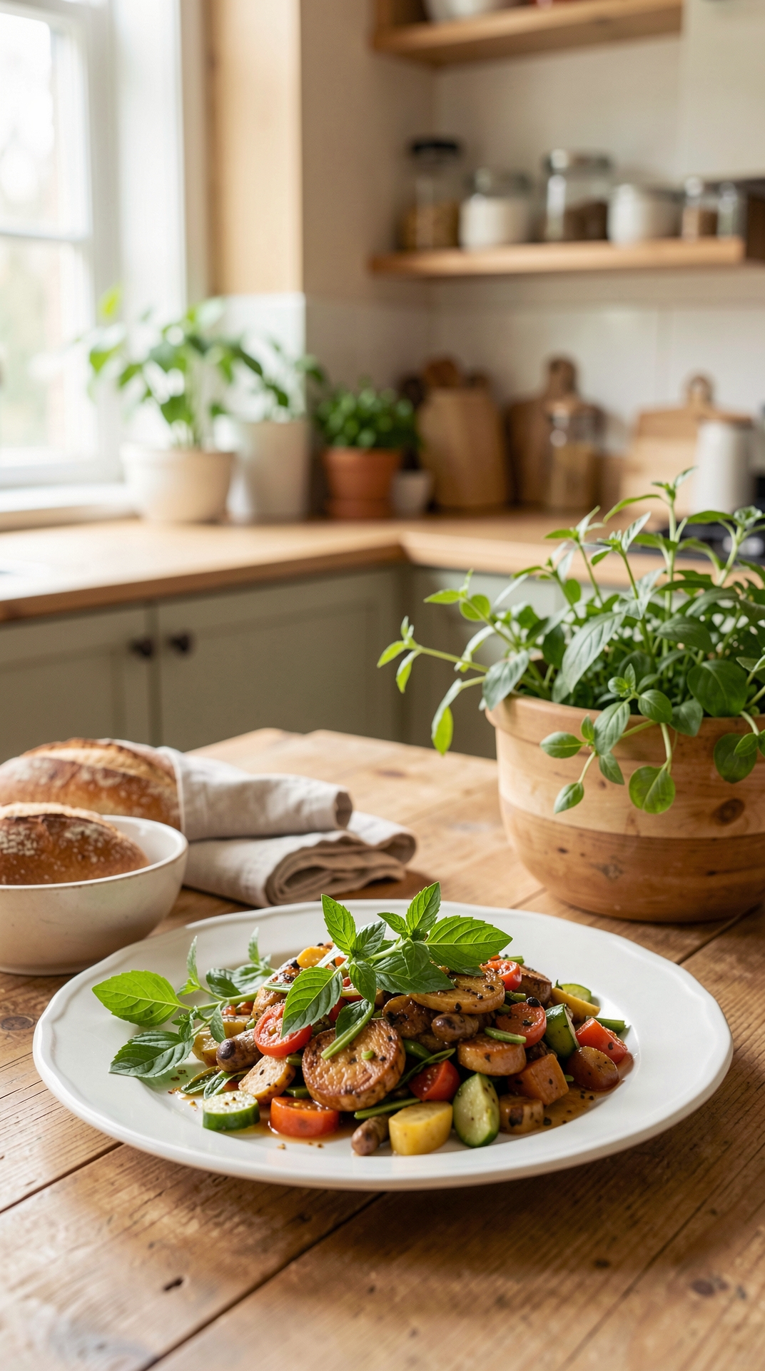 How To Store Fresh Herbs For Less Spoilage featured image showing fresh herbs in a real home kitchen