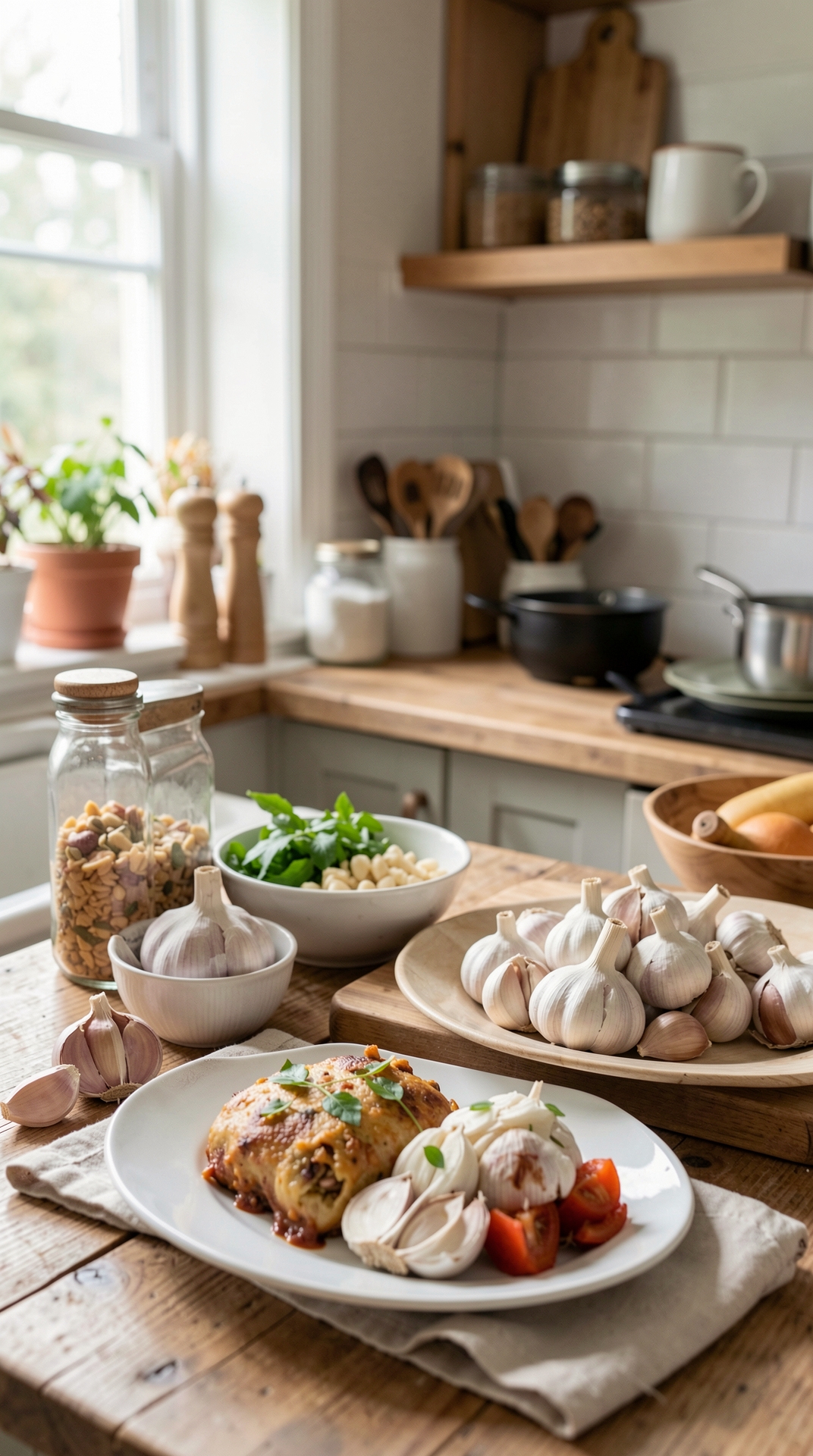 How To Store Garlic For Better Shelf Life featured image showing garlic in a real home kitchen