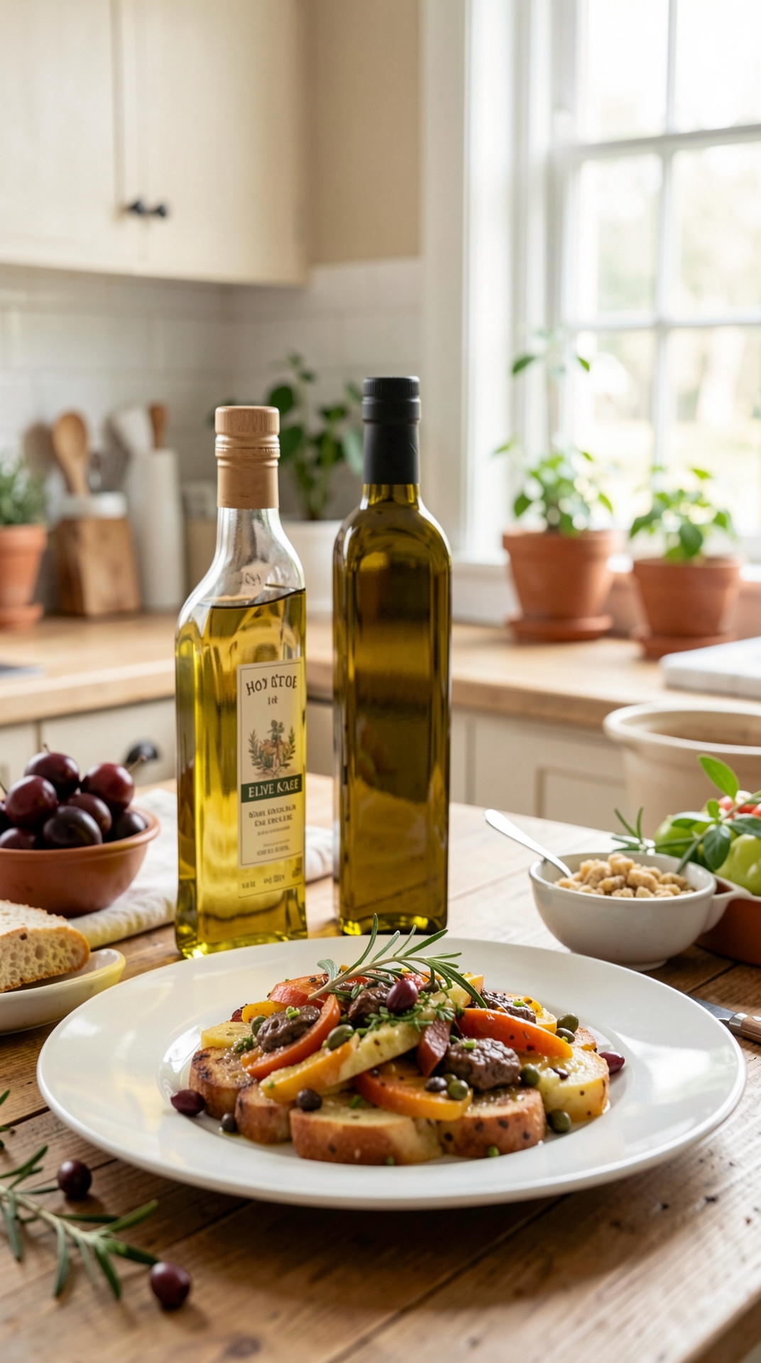 How To Store Olive Oil For Less Spoilage featured image showing olive oil in a real home kitchen