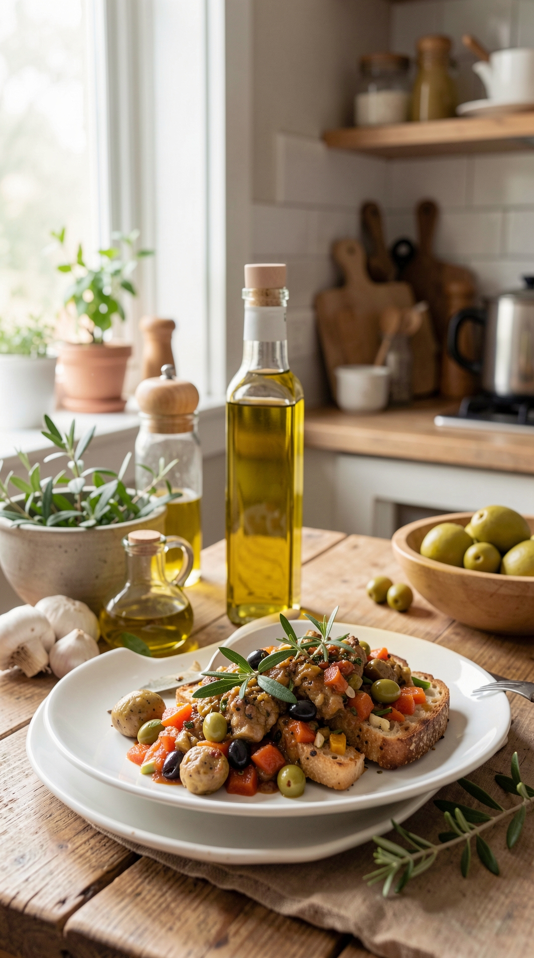 How To Store Olive Oil For Less Spoilage featured image showing olive oil in a real home kitchen