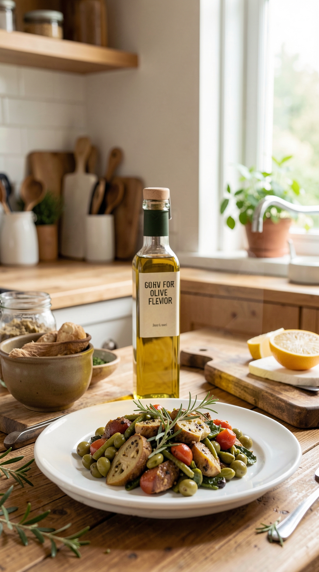 How To Store Olive Oil For Stronger Flavor featured image showing olive oil in a real home kitchen