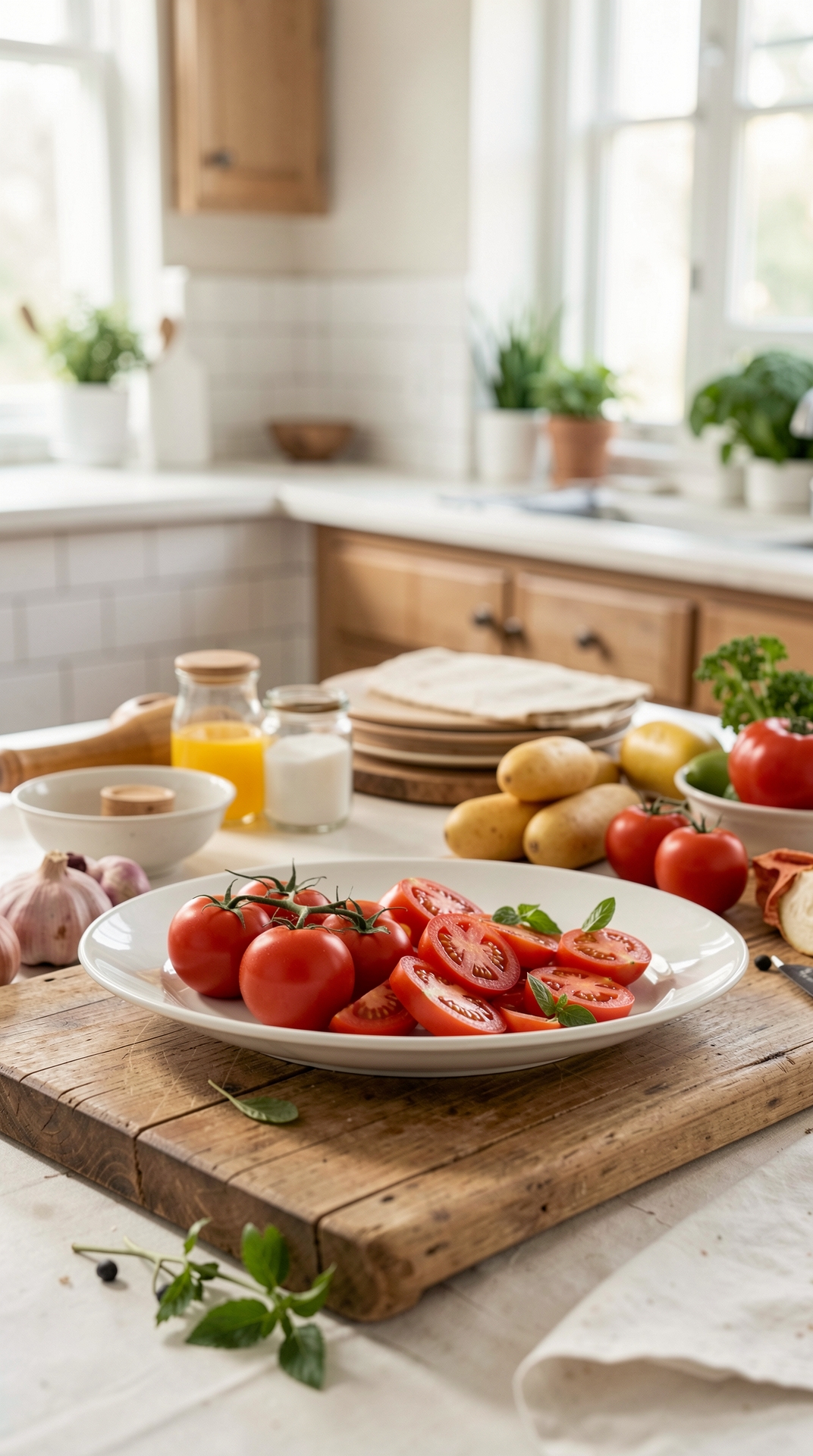 How To Store Tomatoes For Stronger Flavor featured image showing tomatoes in a real home kitchen
