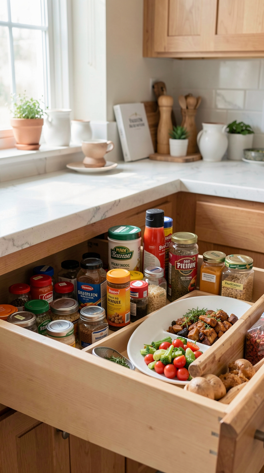 How To Streamline Spice Drawers For Simpler Cleanup featured image showing spice drawers in a real home kitchen