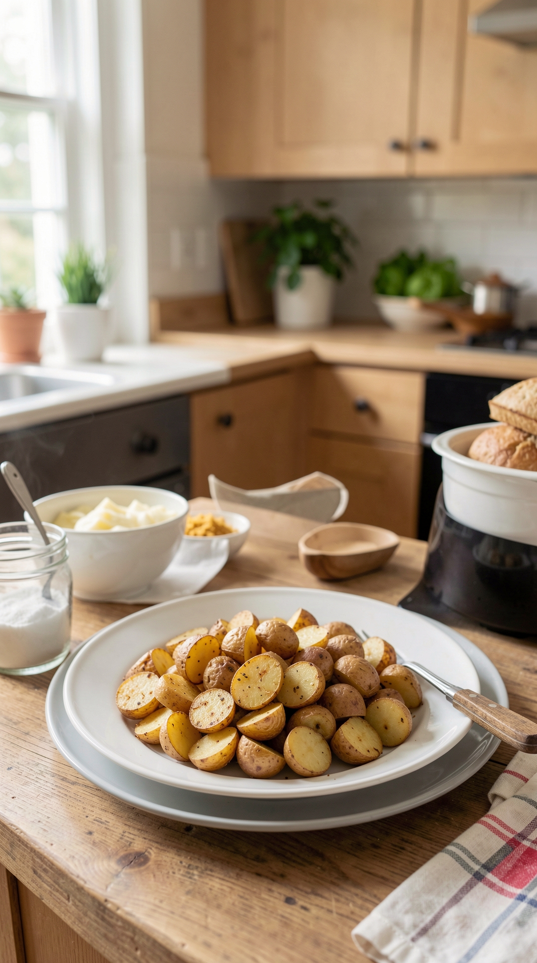 Key Principles Of Air Frying Potatoes For Better Texture Every Time featured image showing air frying potatoes in a real home kitchen