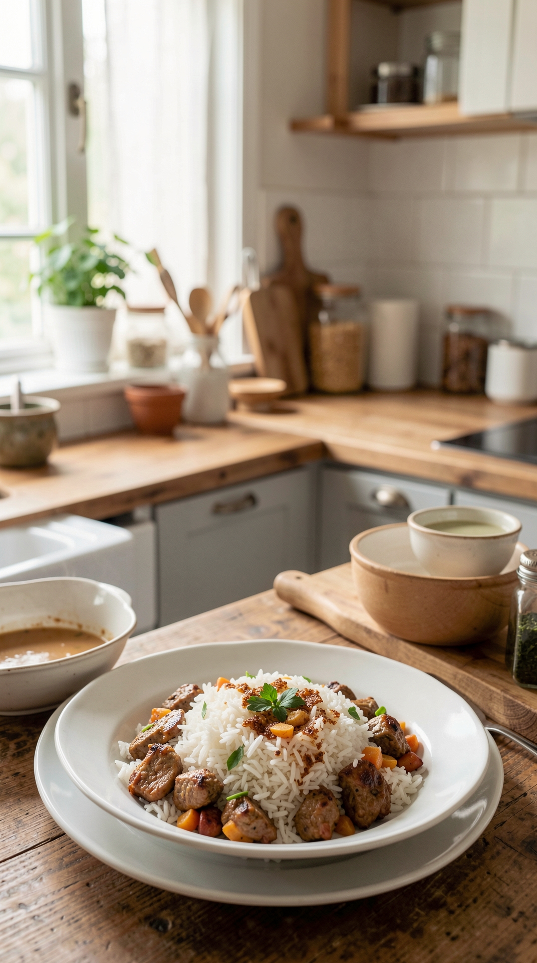 Key Principles Of Cooking Rice For Better Browning featured image showing cooking rice in a real home kitchen