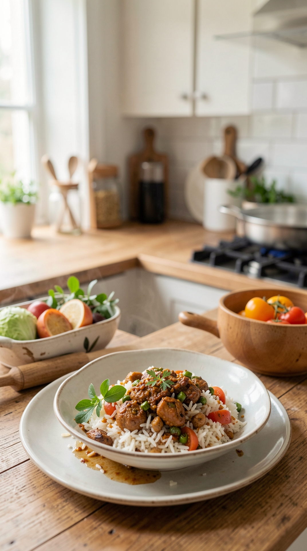 Key Principles Of Cooking Rice For More Flavor Development featured image showing cooking rice in a real home kitchen