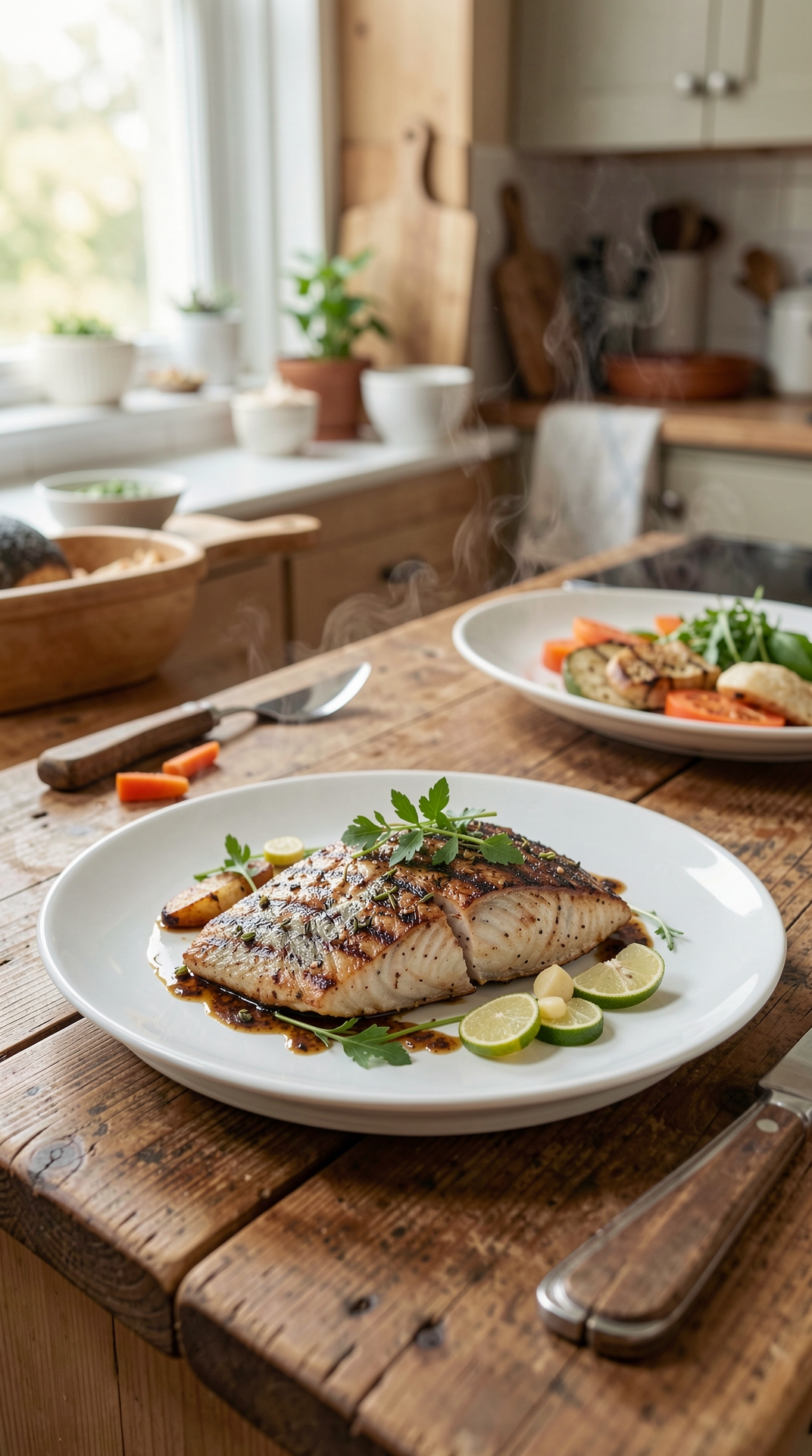 Key Principles Of Grilling Fish For More Flavor Development featured image showing grilling fish in a real home kitchen