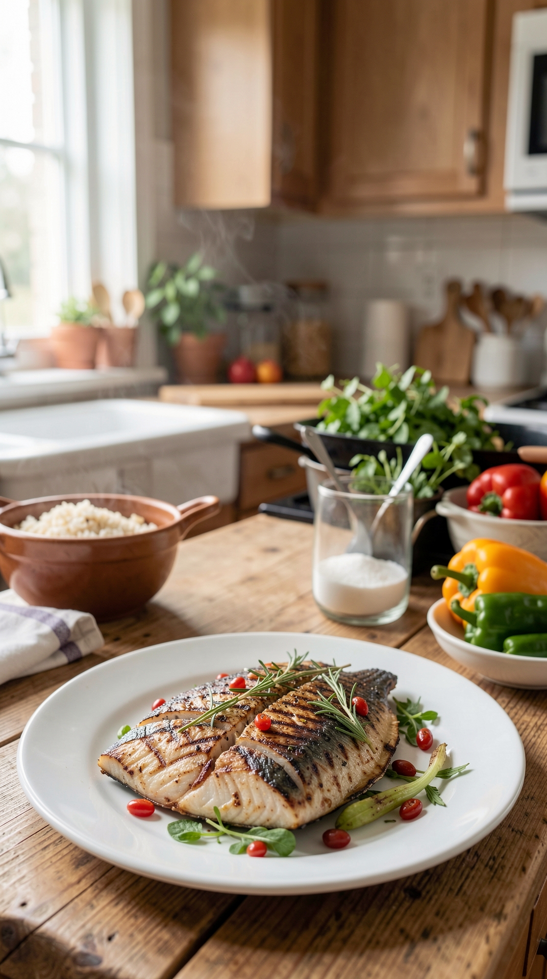 Key Principles Of Grilling Fish For More Flavor Development featured image showing grilling fish in a real home kitchen