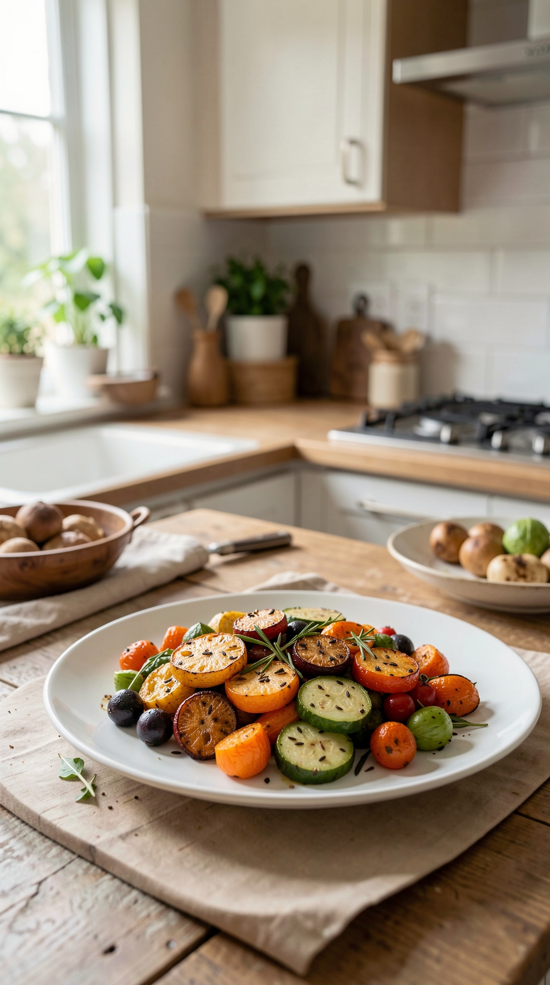 Key Principles Of Roasting Vegetables For More Flavor Development featured image showing roasting vegetables in a real home kitchen