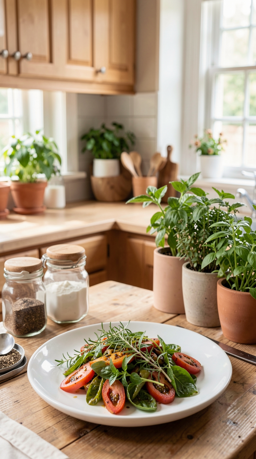 Kitchen Guide To Fresh Herbs For Better Shelf Life featured image showing fresh herbs in a real home kitchen