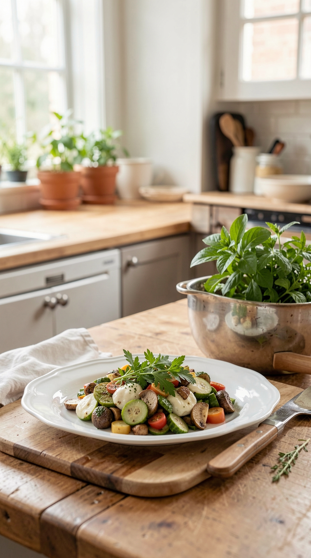 Kitchen Guide To Fresh Herbs For Safer Food Handling featured image showing fresh herbs in a real home kitchen
