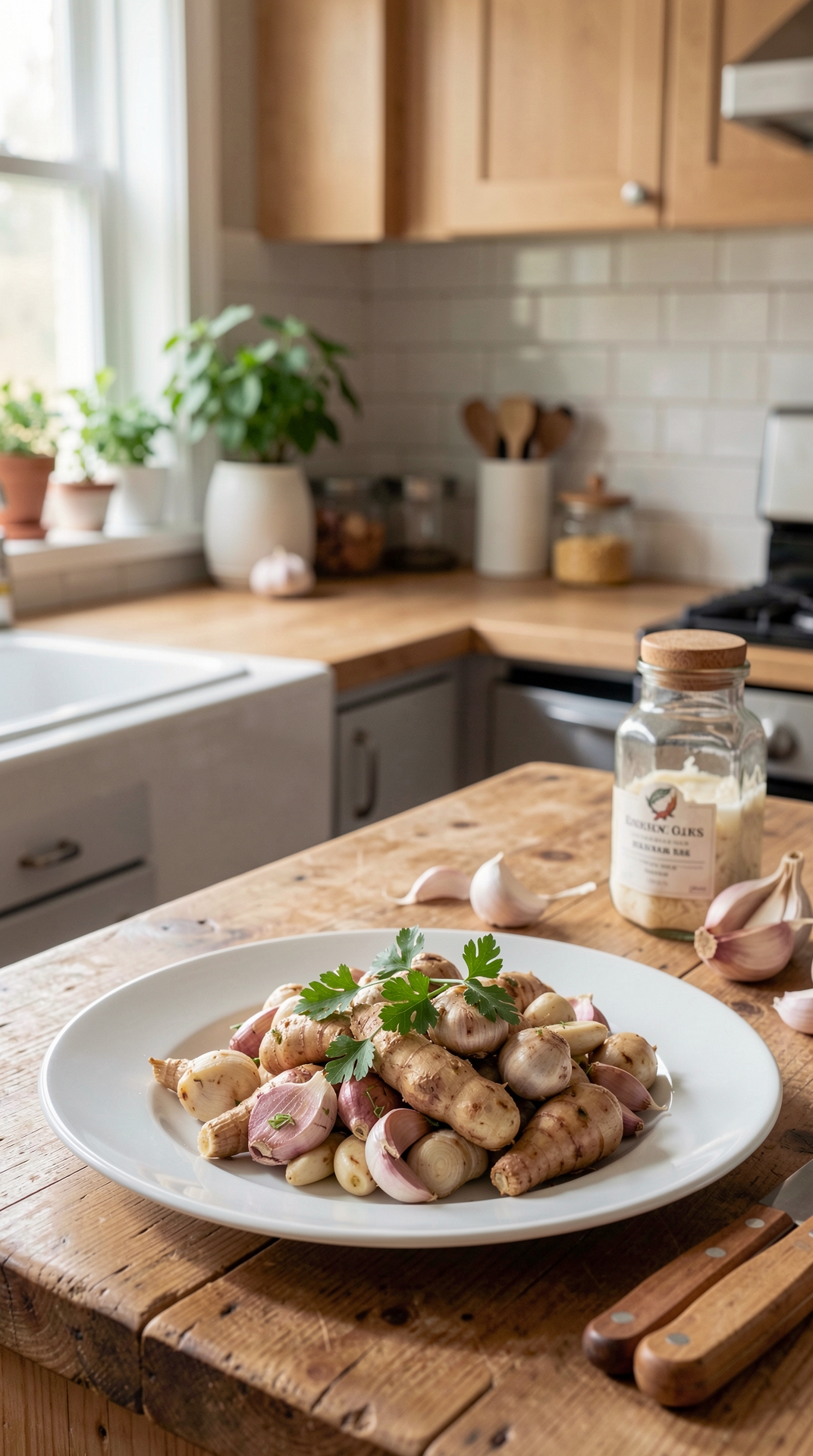 Kitchen Guide To Garlic For Less Spoilage featured image showing garlic in a real home kitchen