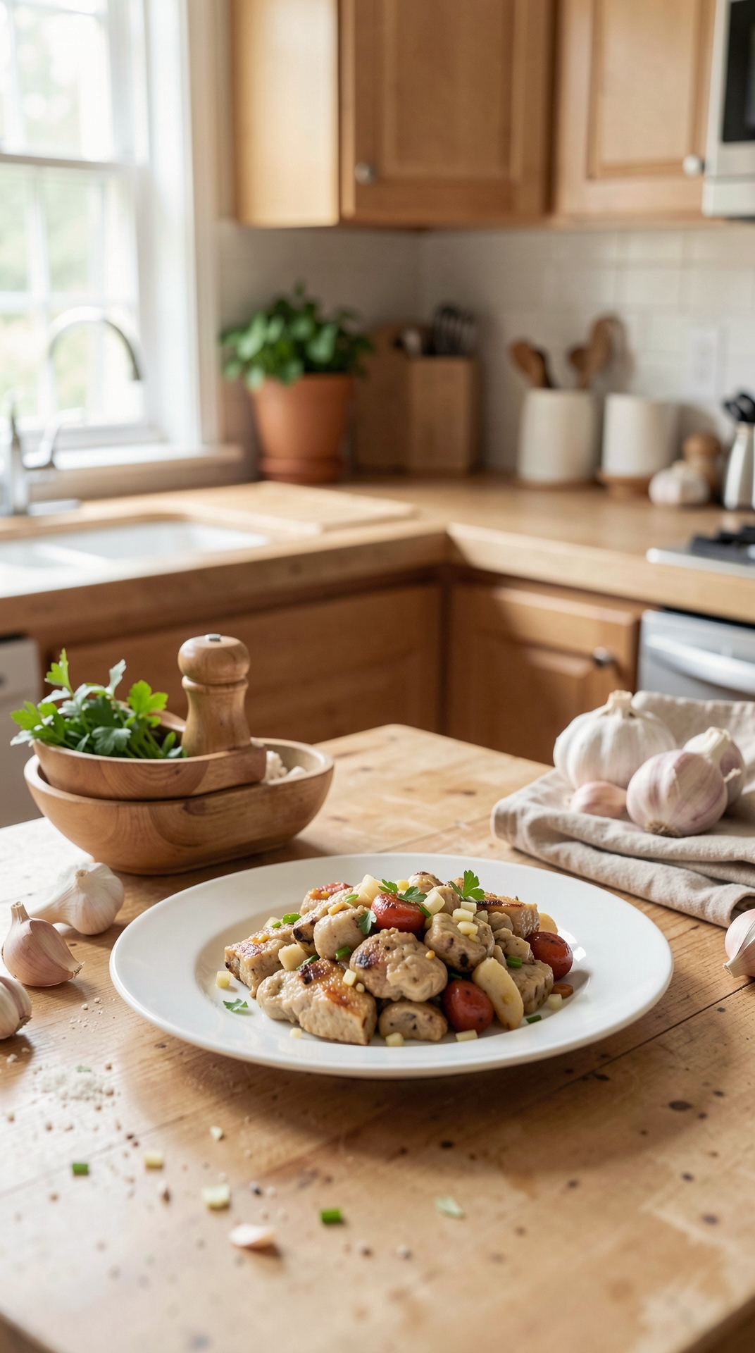 Kitchen Guide To Garlic For Safer Food Handling featured image showing garlic in a real home kitchen