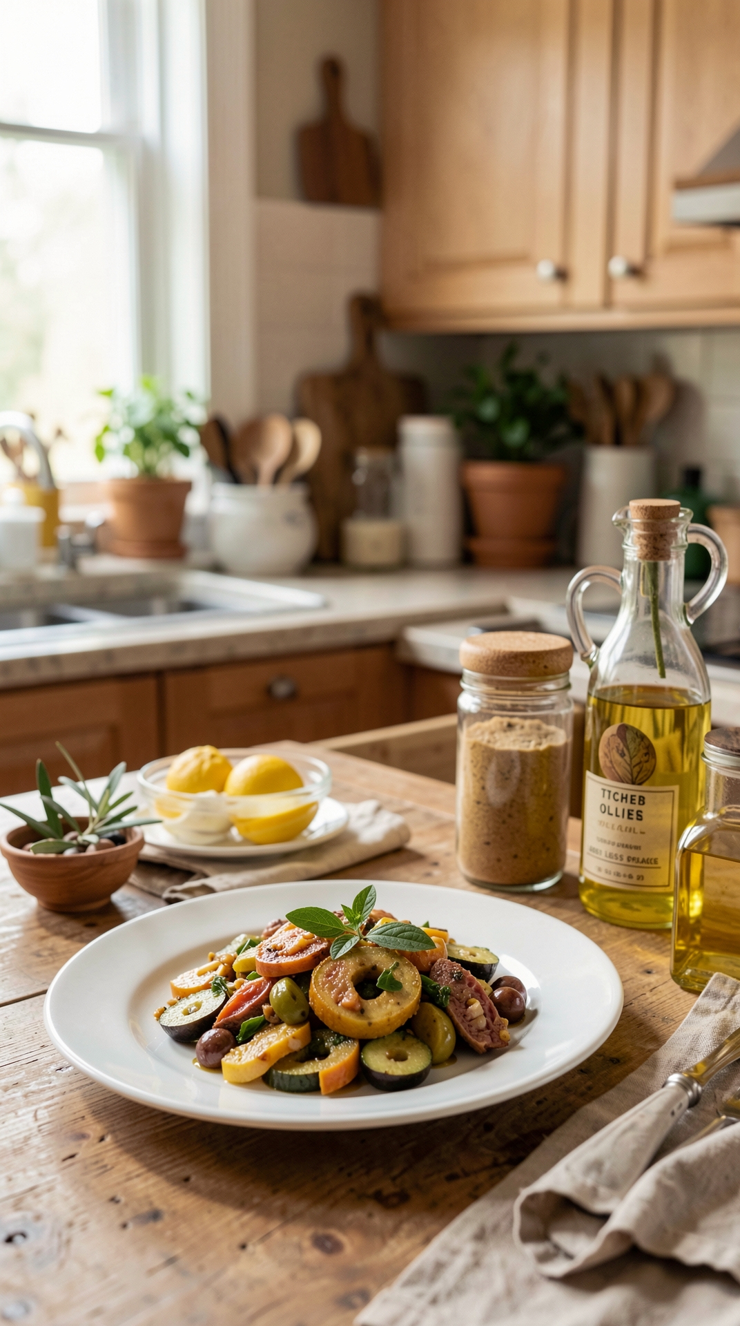 Kitchen Guide To Olive Oil For Less Spoilage featured image showing olive oil in a real home kitchen