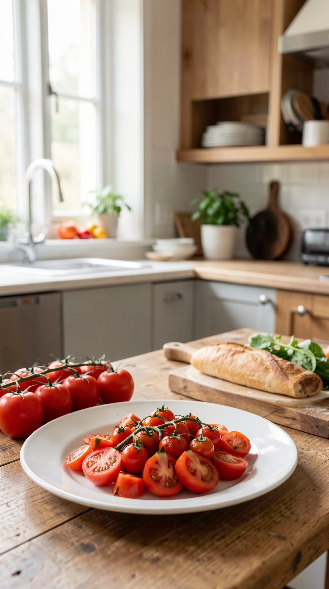 Kitchen Guide To Tomatoes For Better Shelf Life featured image showing tomatoes in a real home kitchen