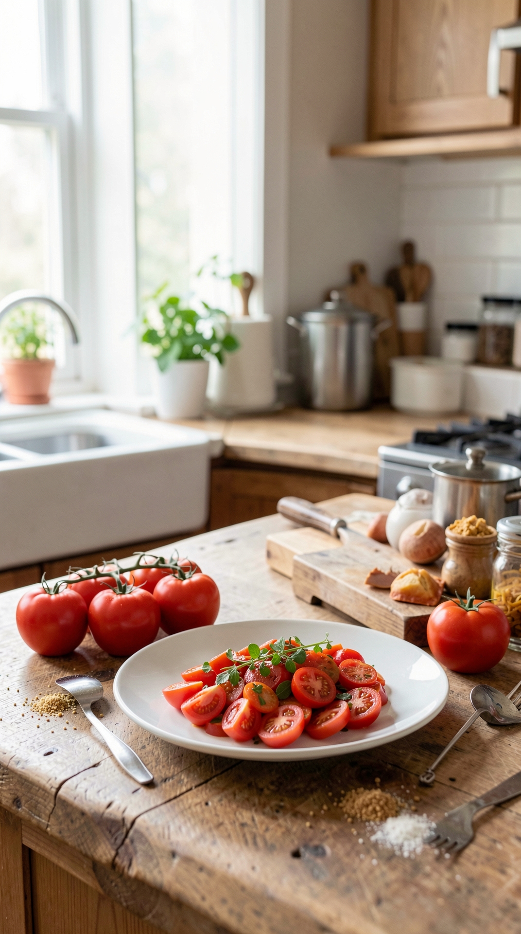 Kitchen Guide To Tomatoes For Less Spoilage featured image showing tomatoes in a real home kitchen